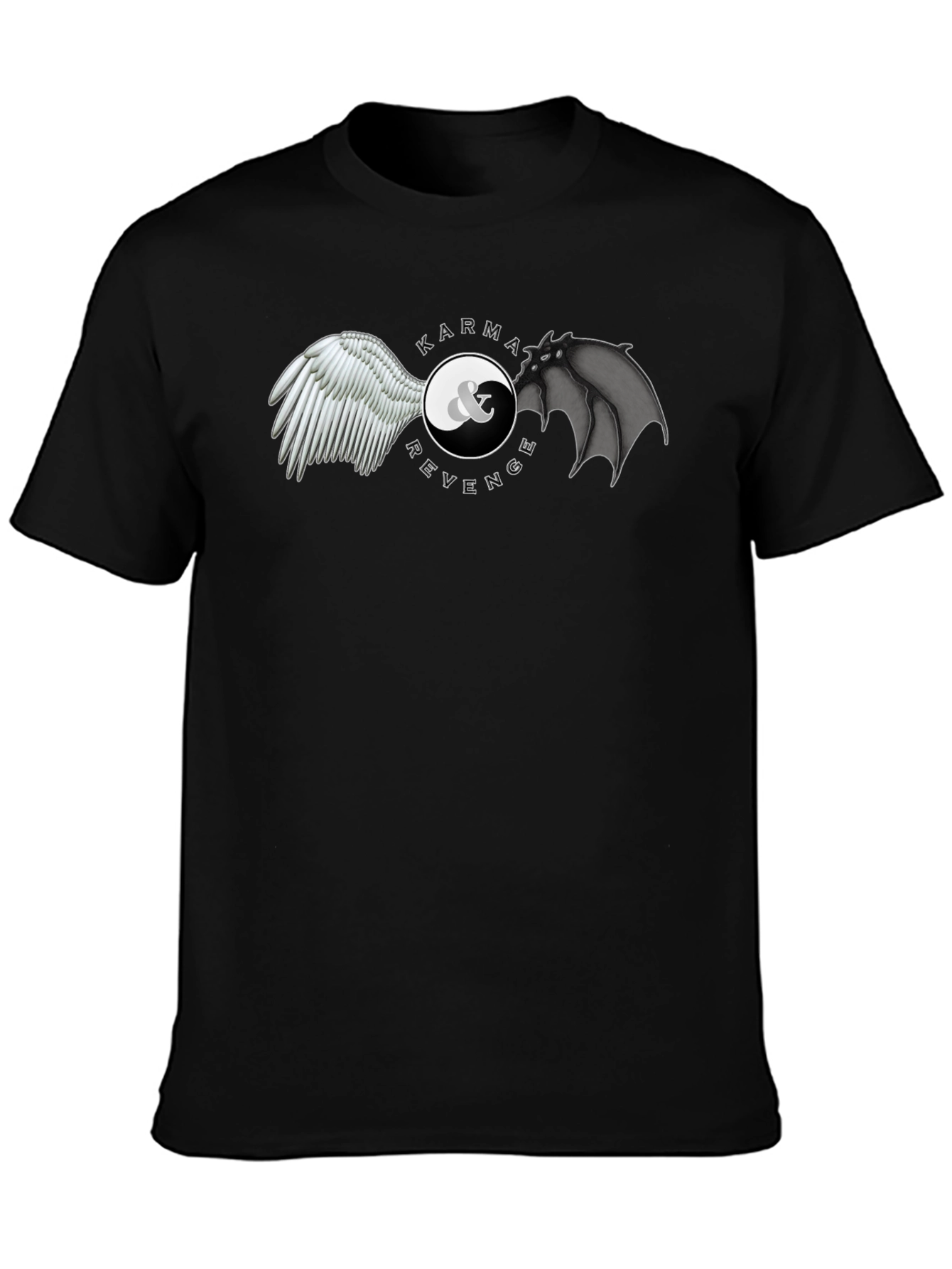 Black Karma & Revenge Graphic T-Shirt - Balance Design view 3