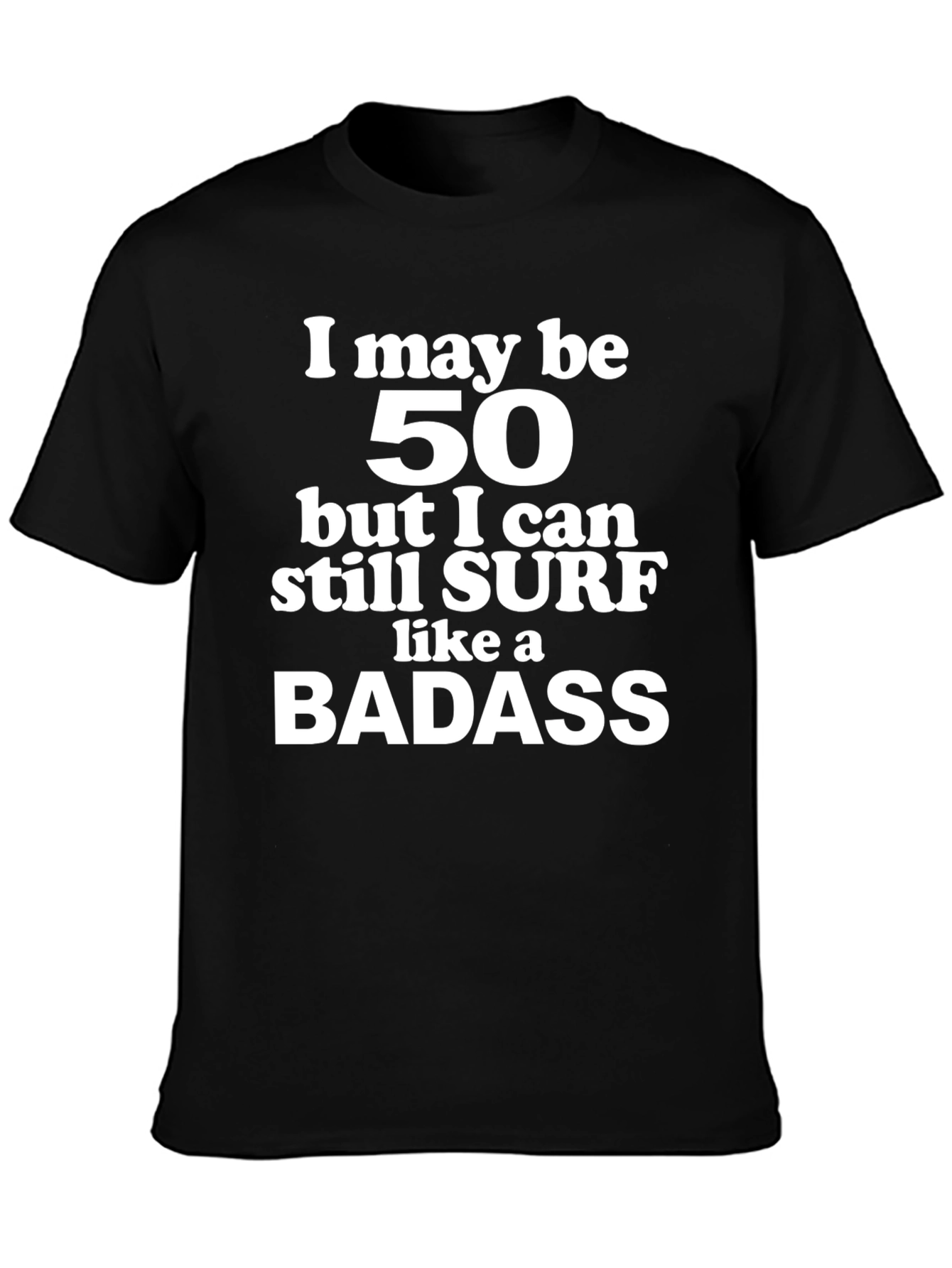Black Funny 50th Birthday Surfing T-Shirt for Men view 3