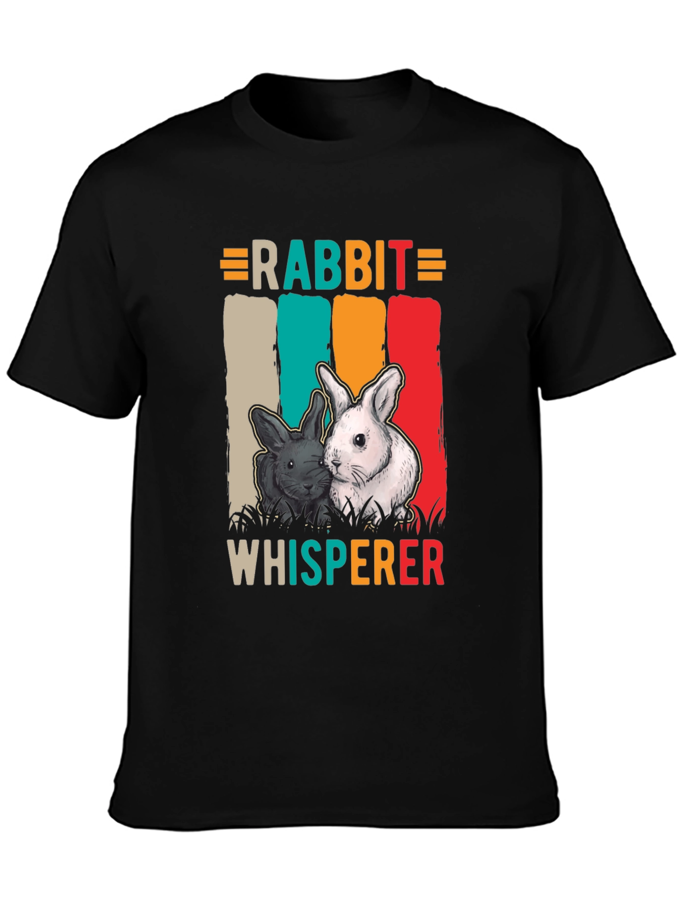Black Rabbit Whisperer Graphic Tee - Unisex Cotton T-Shirt view 3