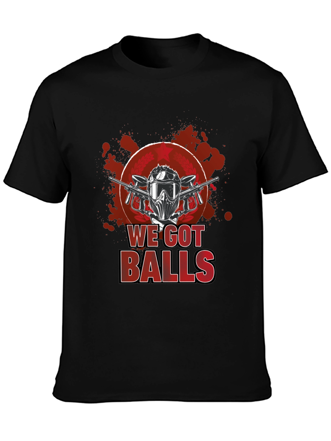 Black Paintball We Got Balls Graphic T-Shirt view 3