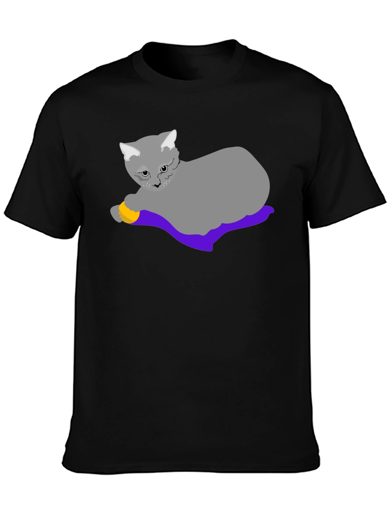 Black Cat Lover T-Shirt: Whimsical Cartoon Cat Design view 3