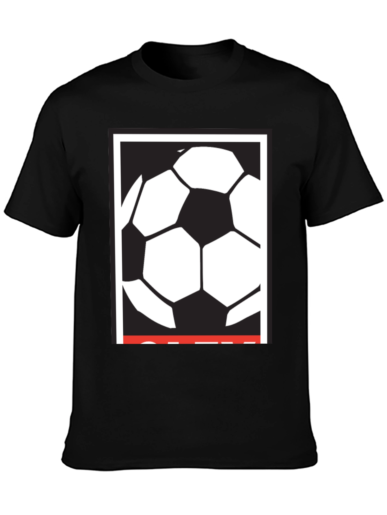 Black Soccer Ball Graphic Tee - Classic Black T-Shirt view 3