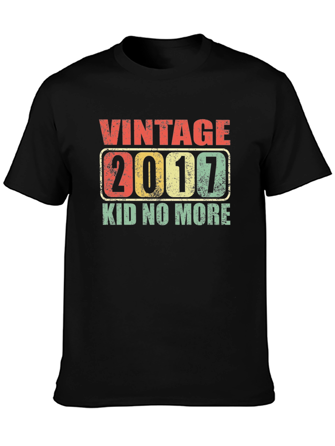 Black Vintage 2017 Kid No More Black T-Shirt view 3
