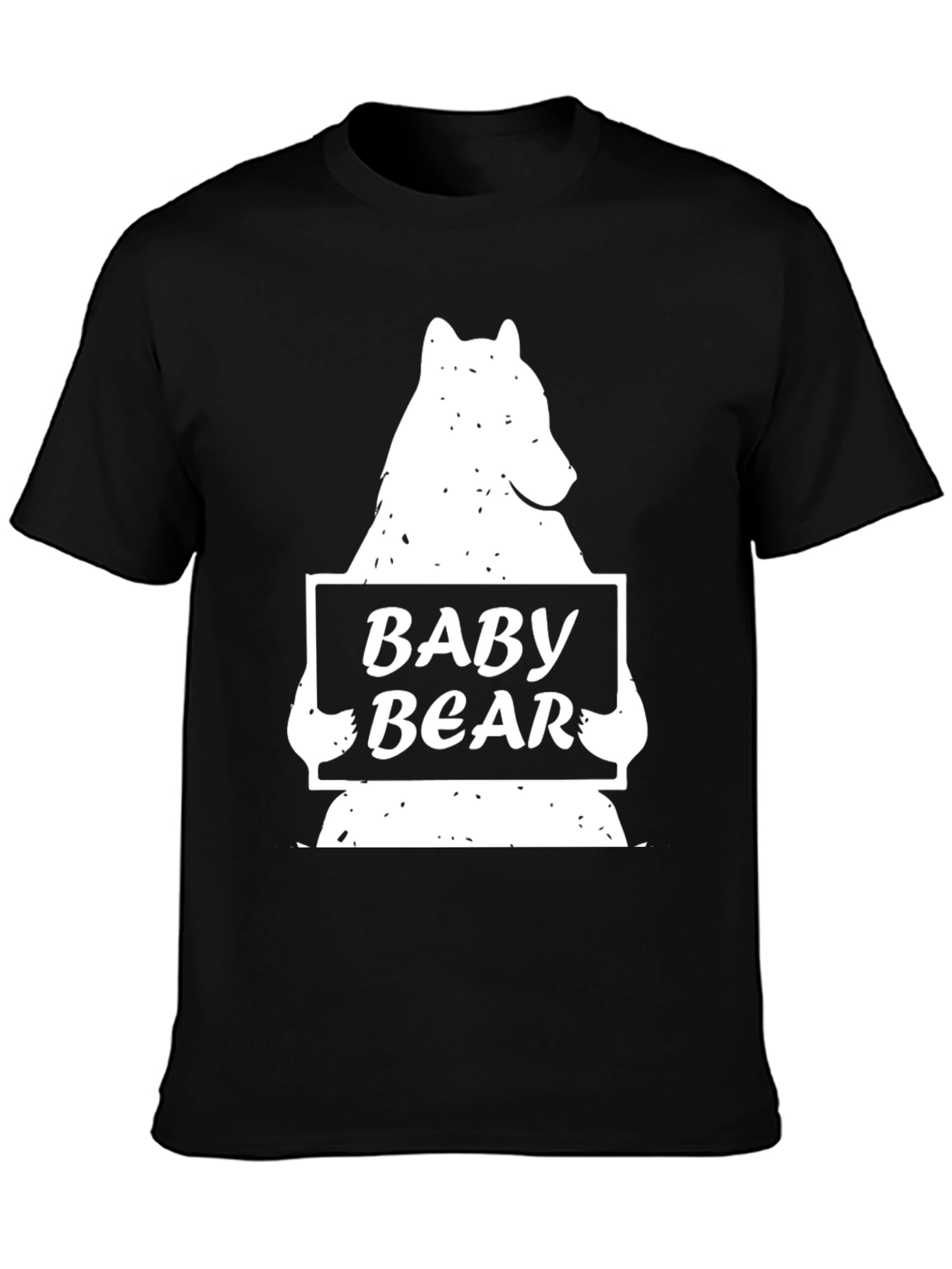 Black Baby Bear Graphic Tee - Black Crew Neck T-Shirt view 3