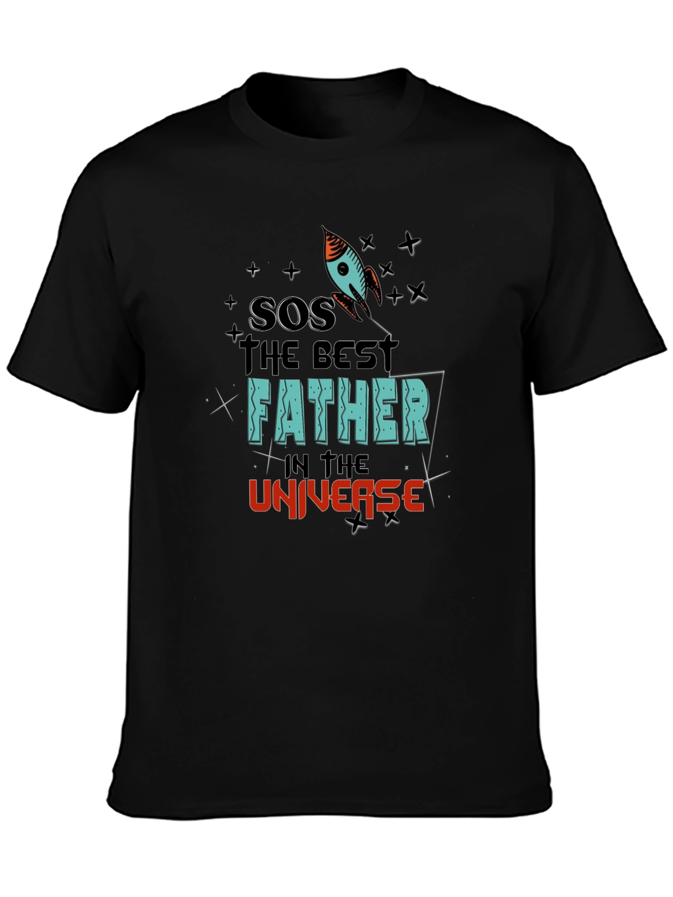 Black Best Father in the Universe Graphic Tee view 3