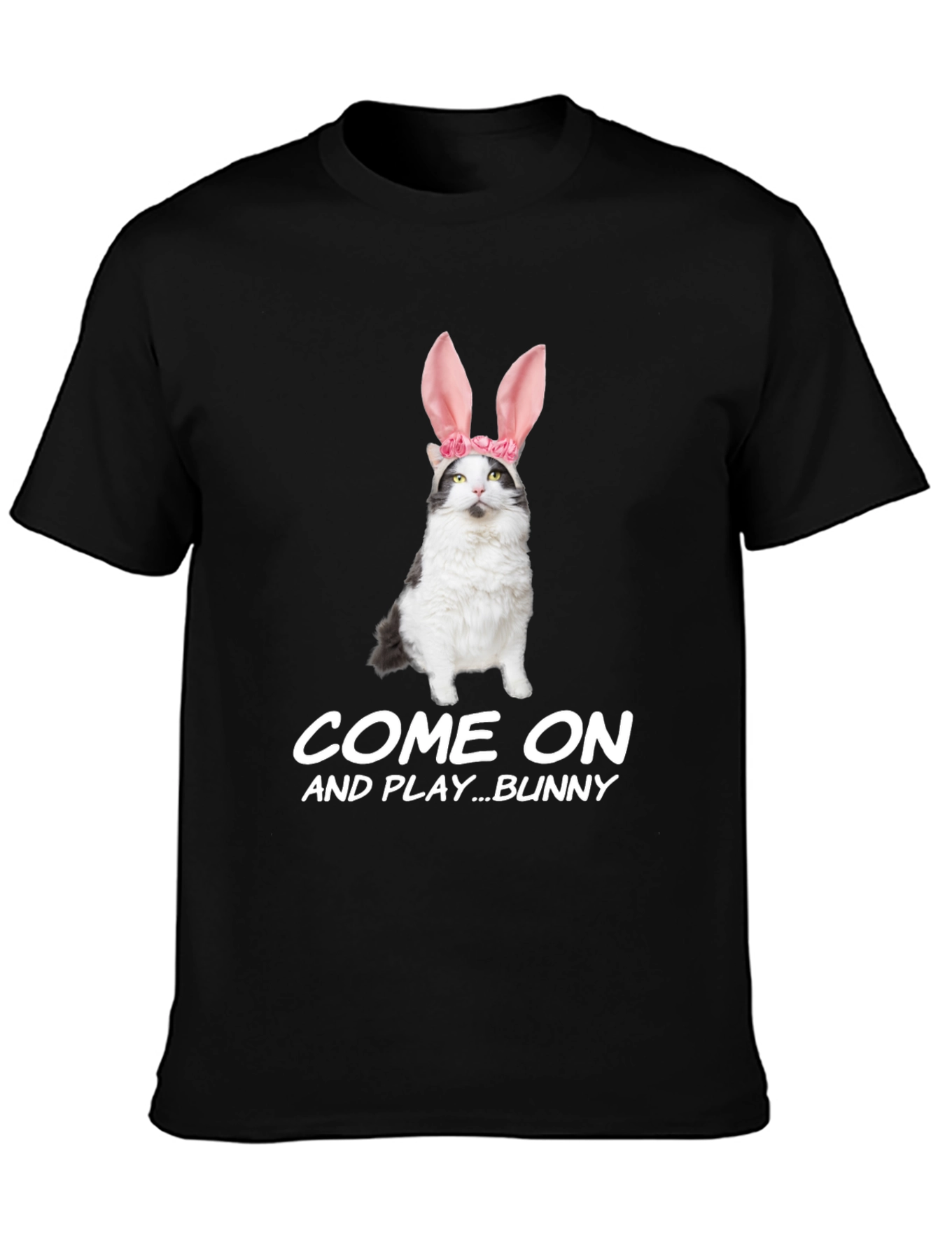Black Come On Bunny T-Shirt view 3