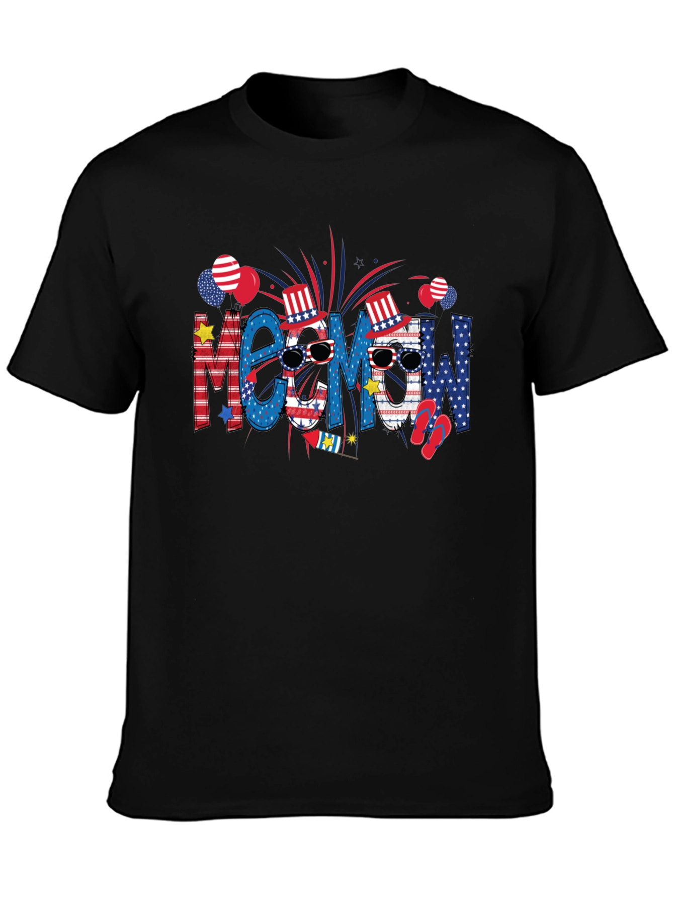 Meow! USA Patriotic T-Shirt - Summer Fourth of July Tee - 3