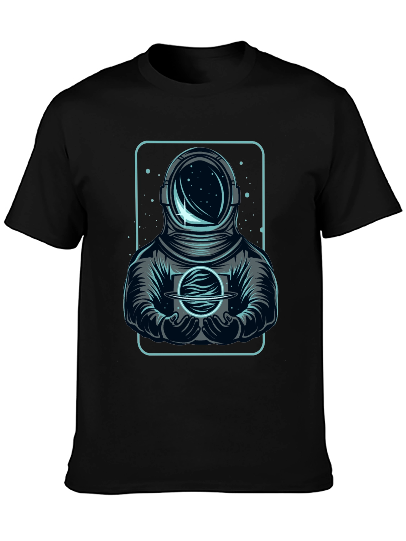 Black Astronaut Graphic T-Shirt - Space Explorer Design view 3