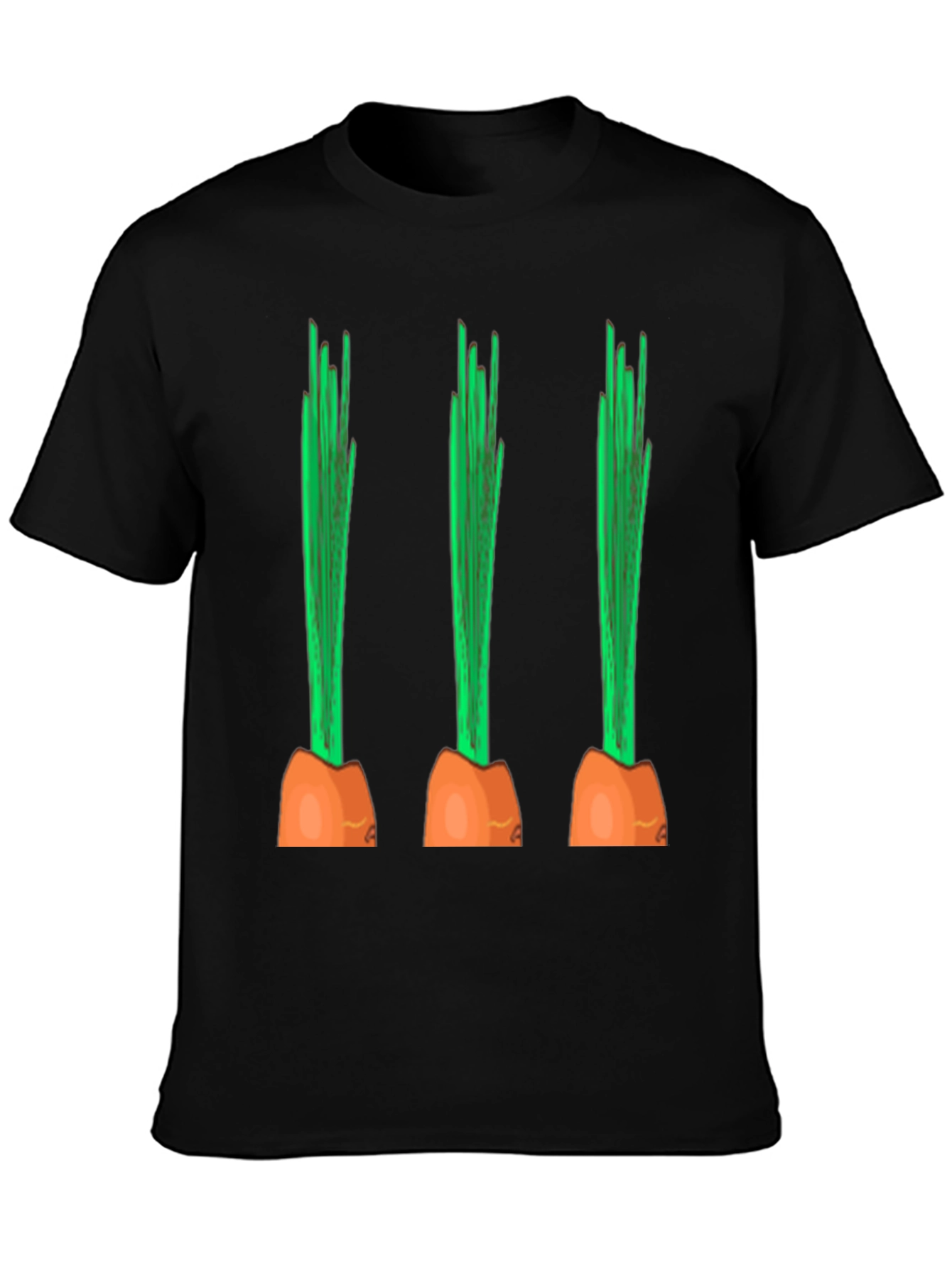 Black Funny Carrot Graphic Tee - Black Cotton Casual Shirt view 3