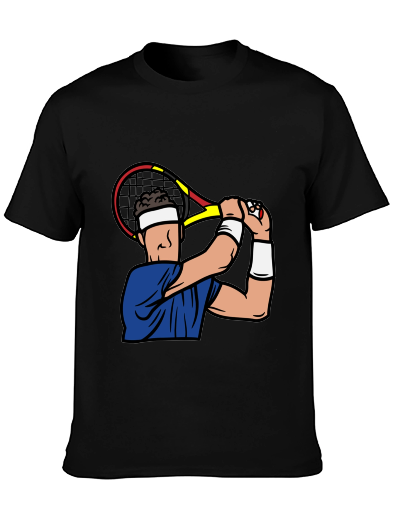 Black Tennis Player Graphic T-Shirt view 3