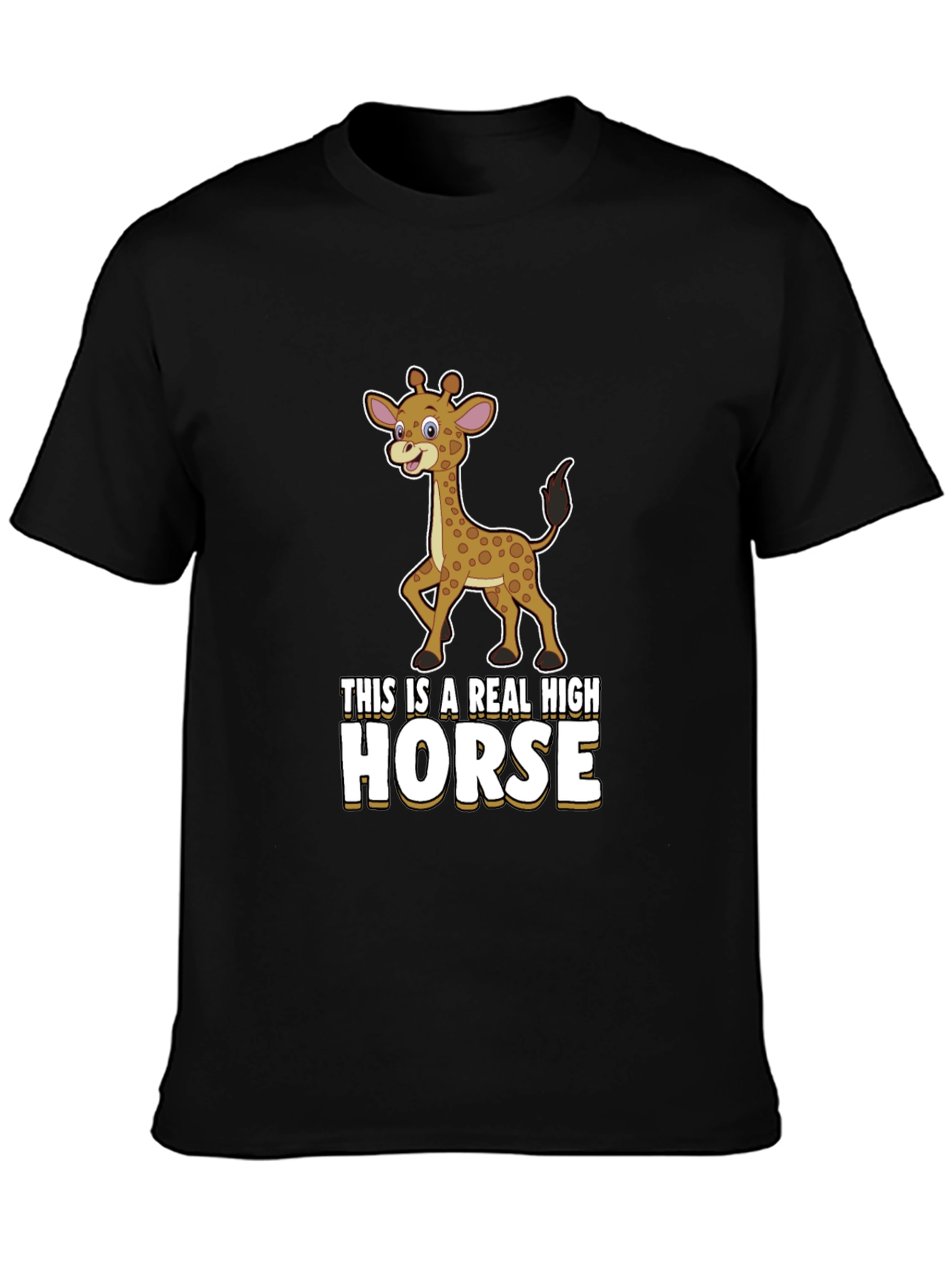 Black Real High Horse Giraffe Graphic T-Shirt view 3