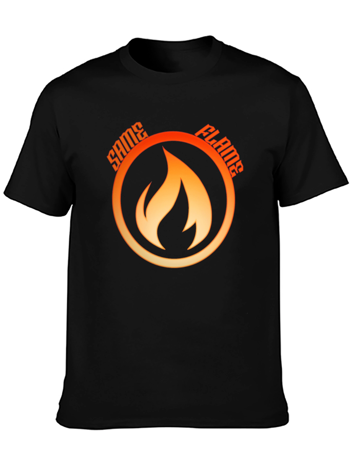 Black Same Flame T-Shirt - Bold Graphic Tee view 3