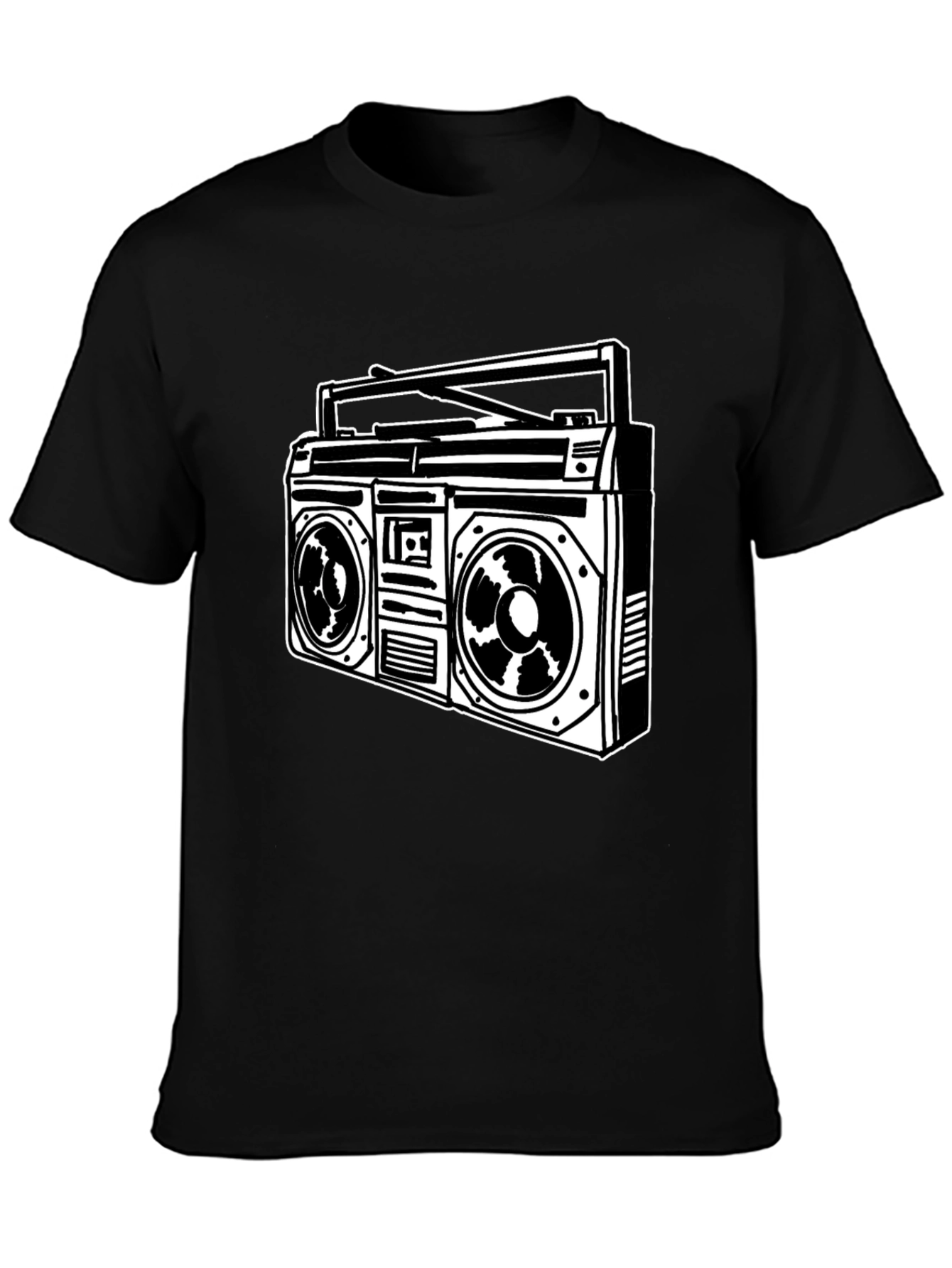 Black Retro Boombox Graphic Tee - Classic Black view 3