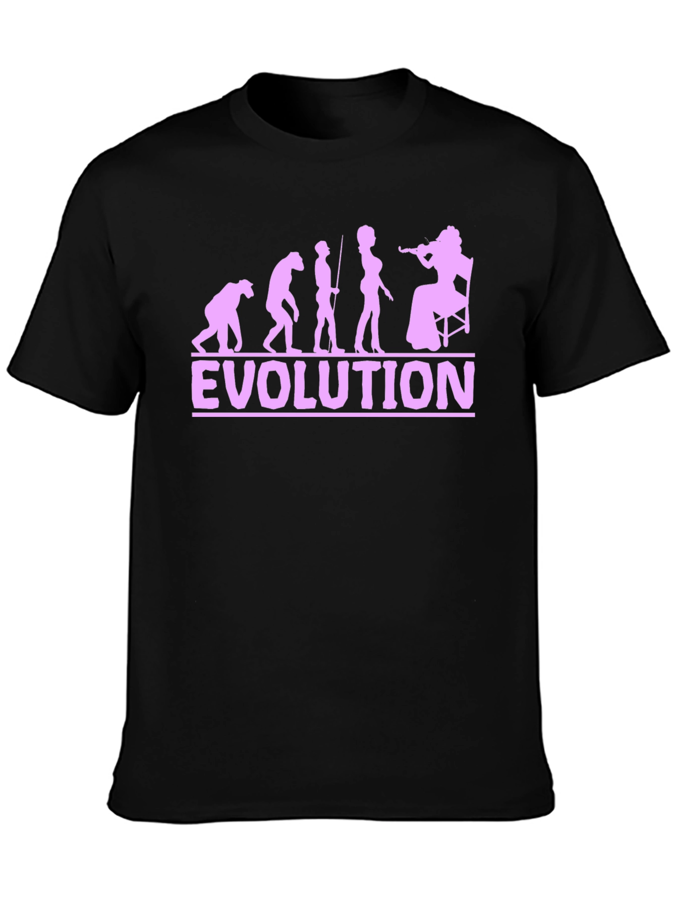 Black Evolution Violinist T-Shirt - Funny Music Tee view 3