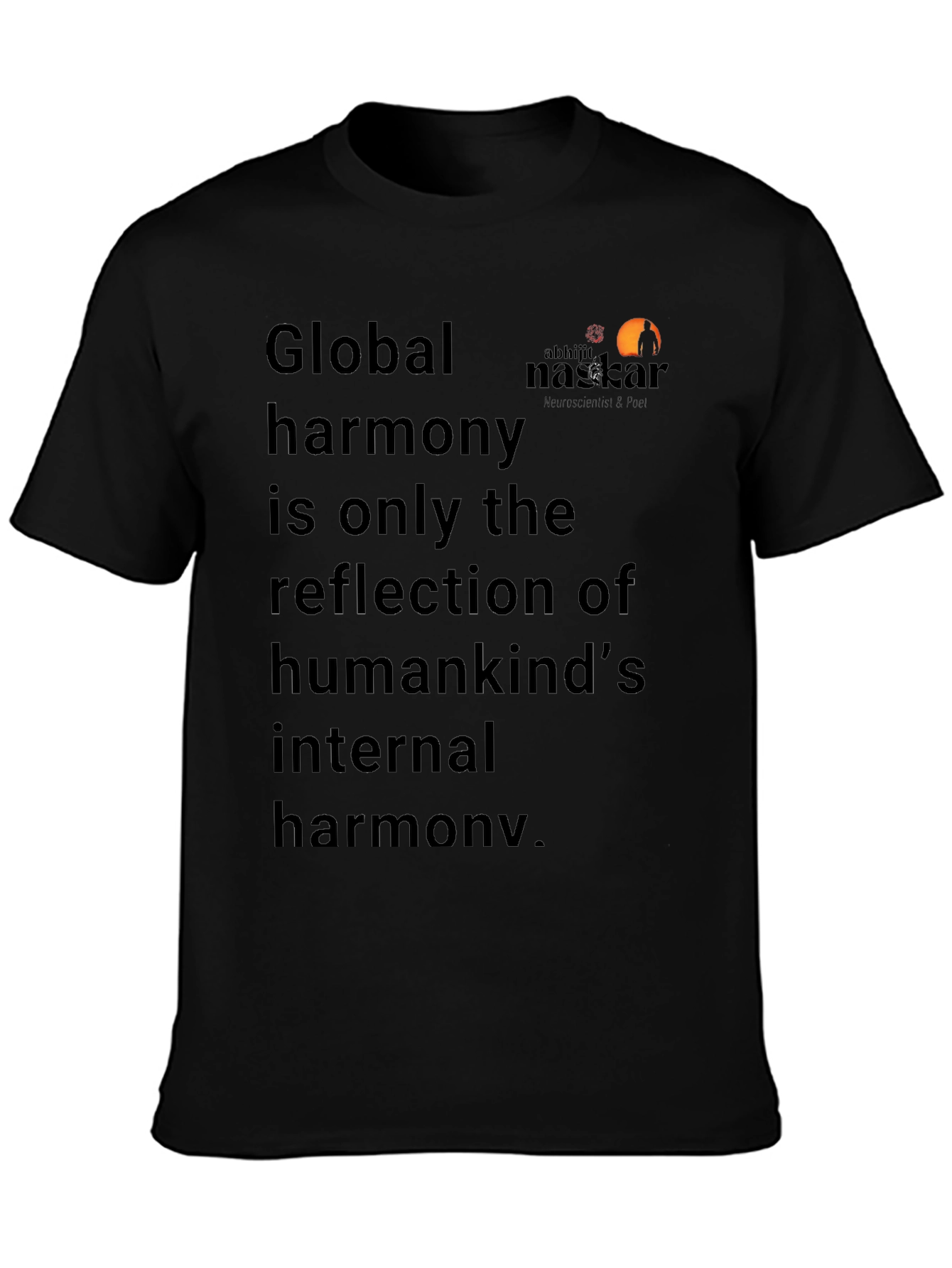 Black Global Harmony Graphic Tee - Unisex Casual T-Shirt view 3