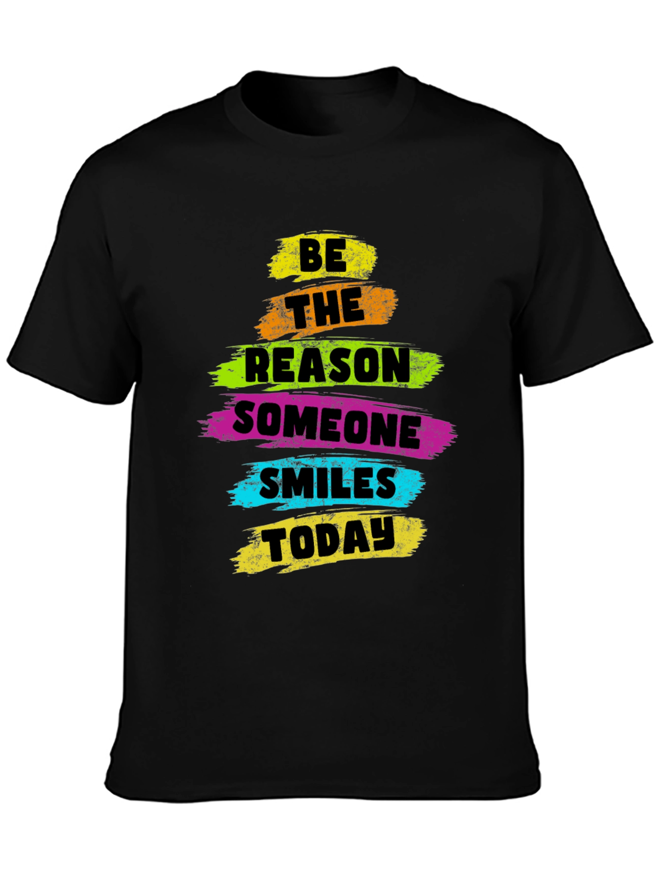 Black Inspirational Graphic Tee - Be The Reason Someone Smiles view 3