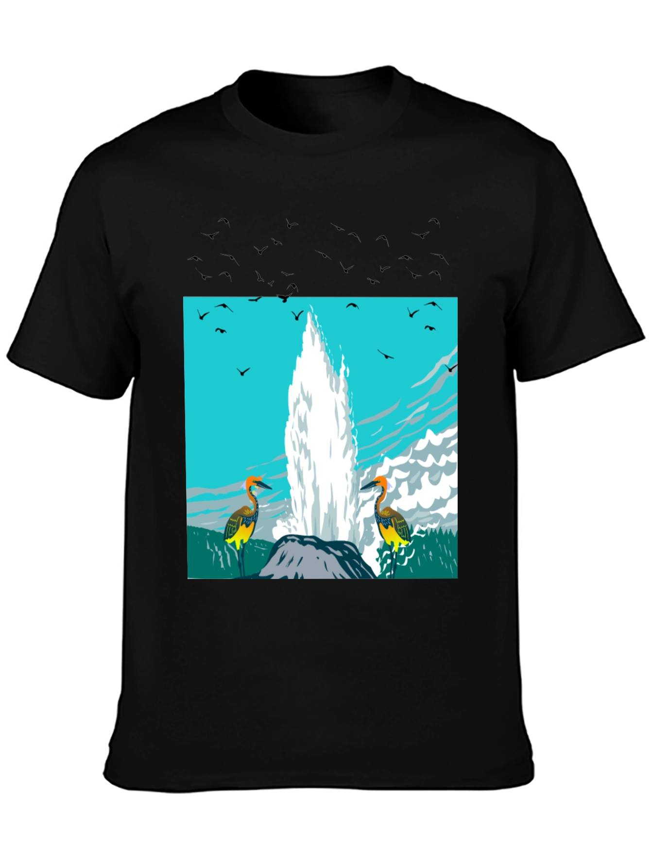 Black Geyser Bird Graphic Tee - Black view 3
