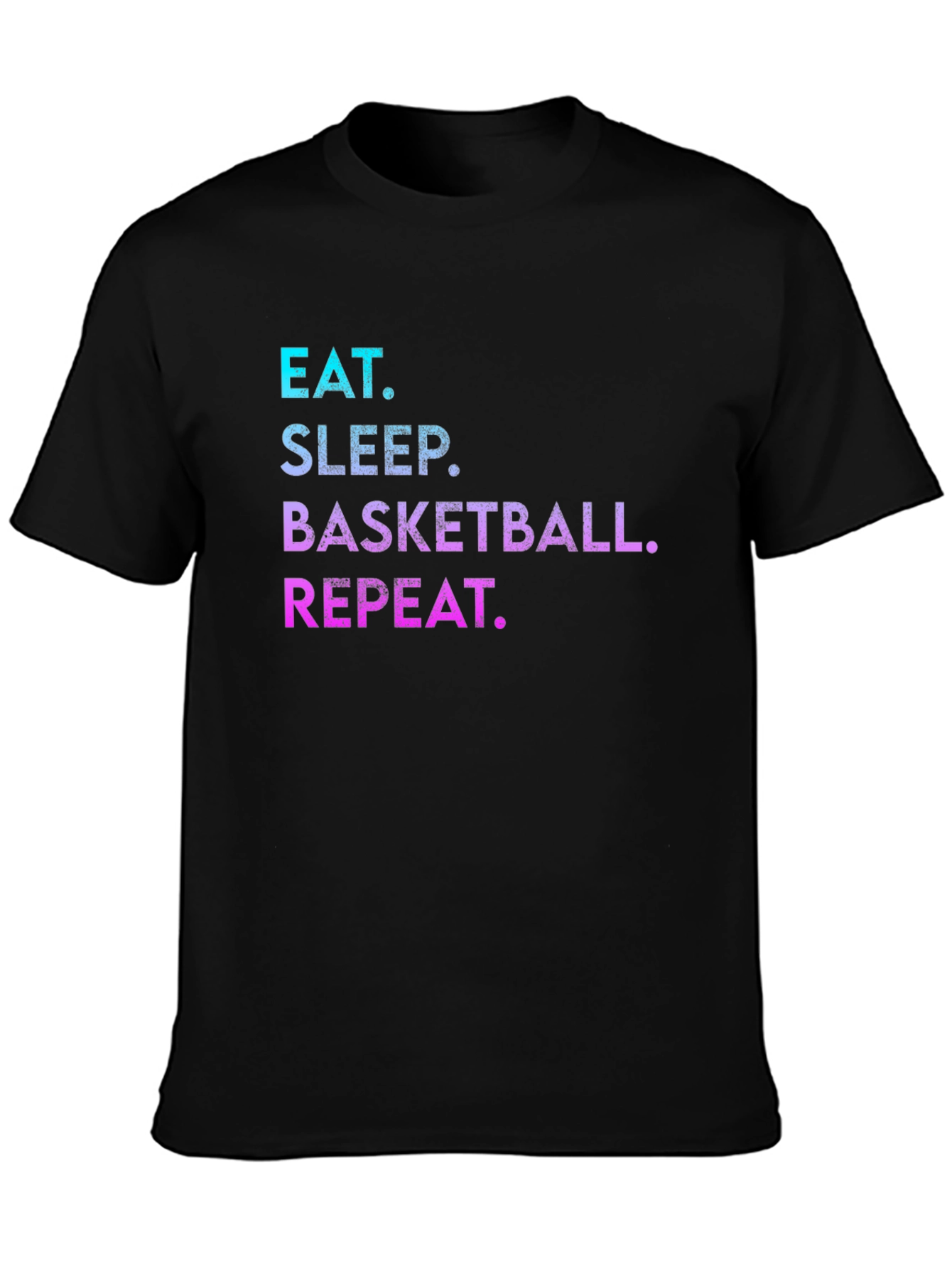 Black Eat Sleep Basketball Repeat Graphic Tee view 3