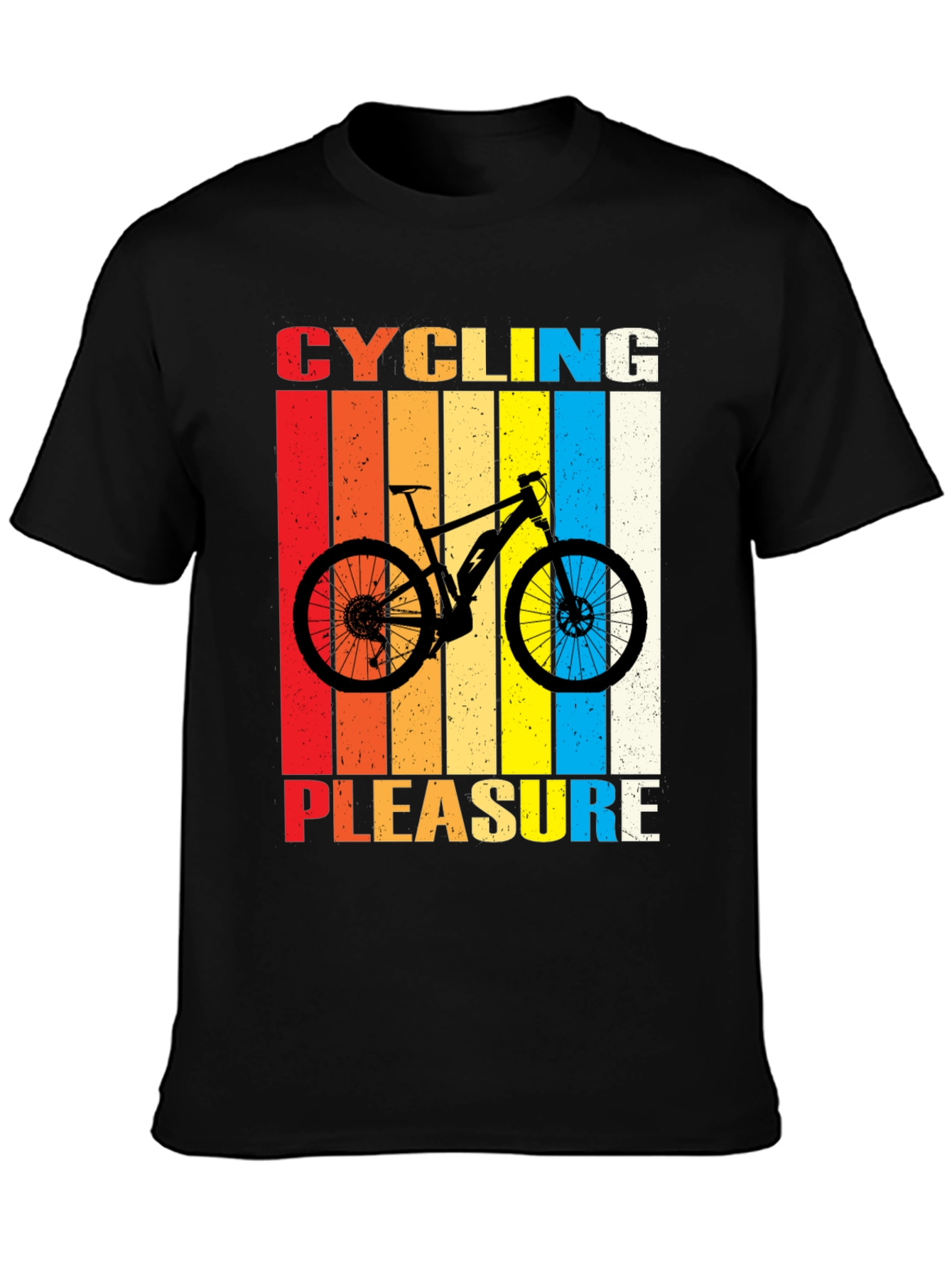 Black Cycling Pleasure Graphic T-Shirt view 3