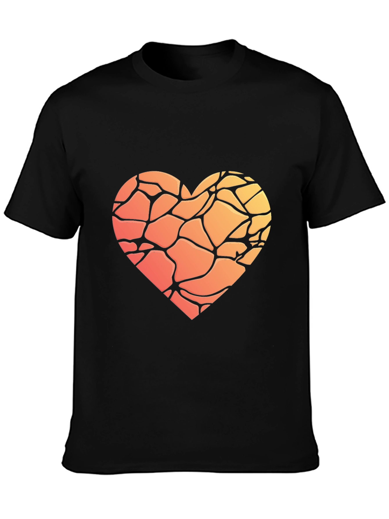 Black Heart Mosaic Graphic T-Shirt - Soft Cotton Blend view 3