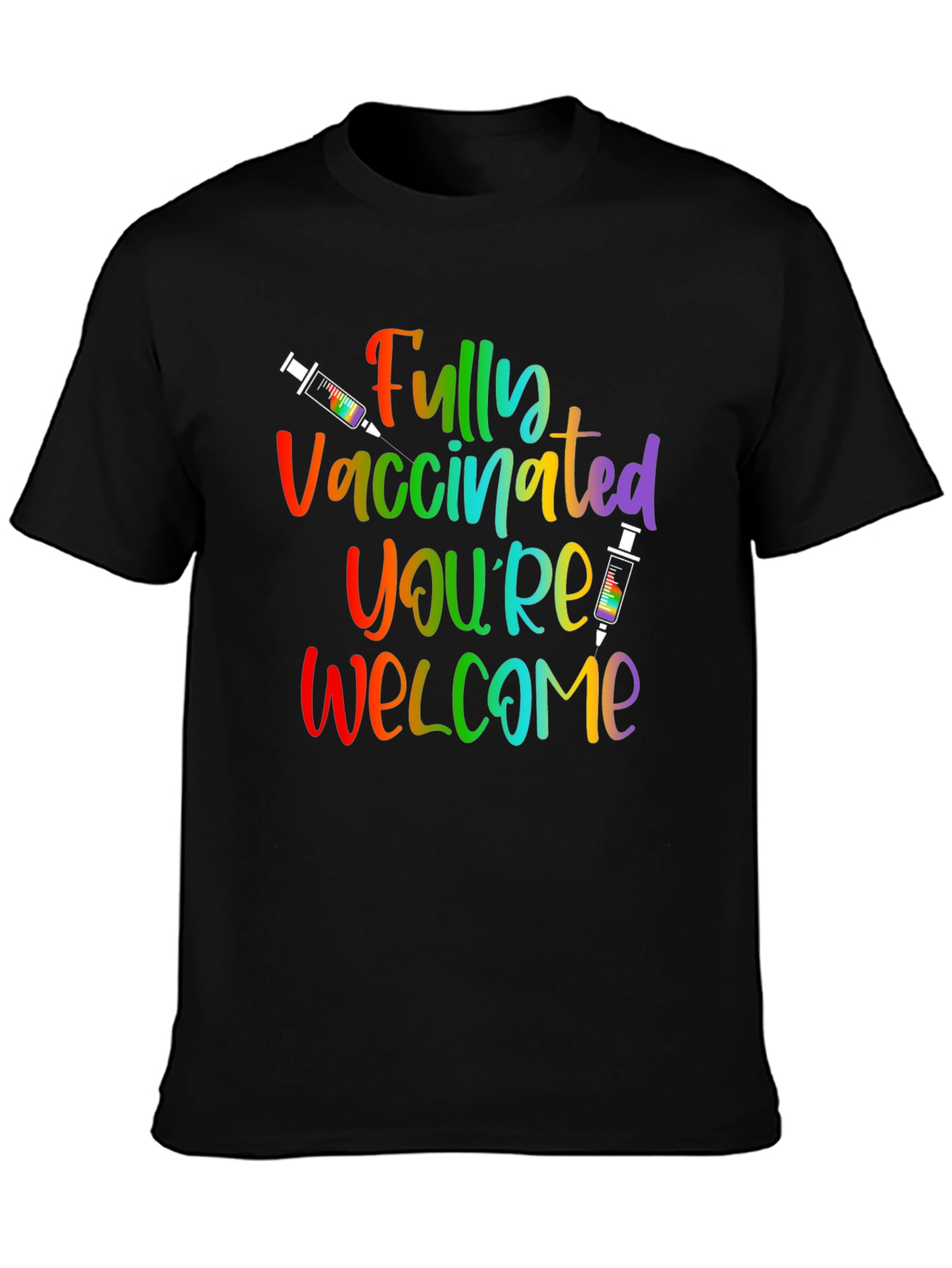 Black Fully Vaccinated Pride T-Shirt view 3