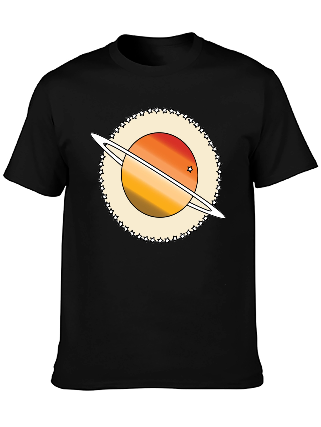 Black Saturn Graphic Tee - Retro Style view 3