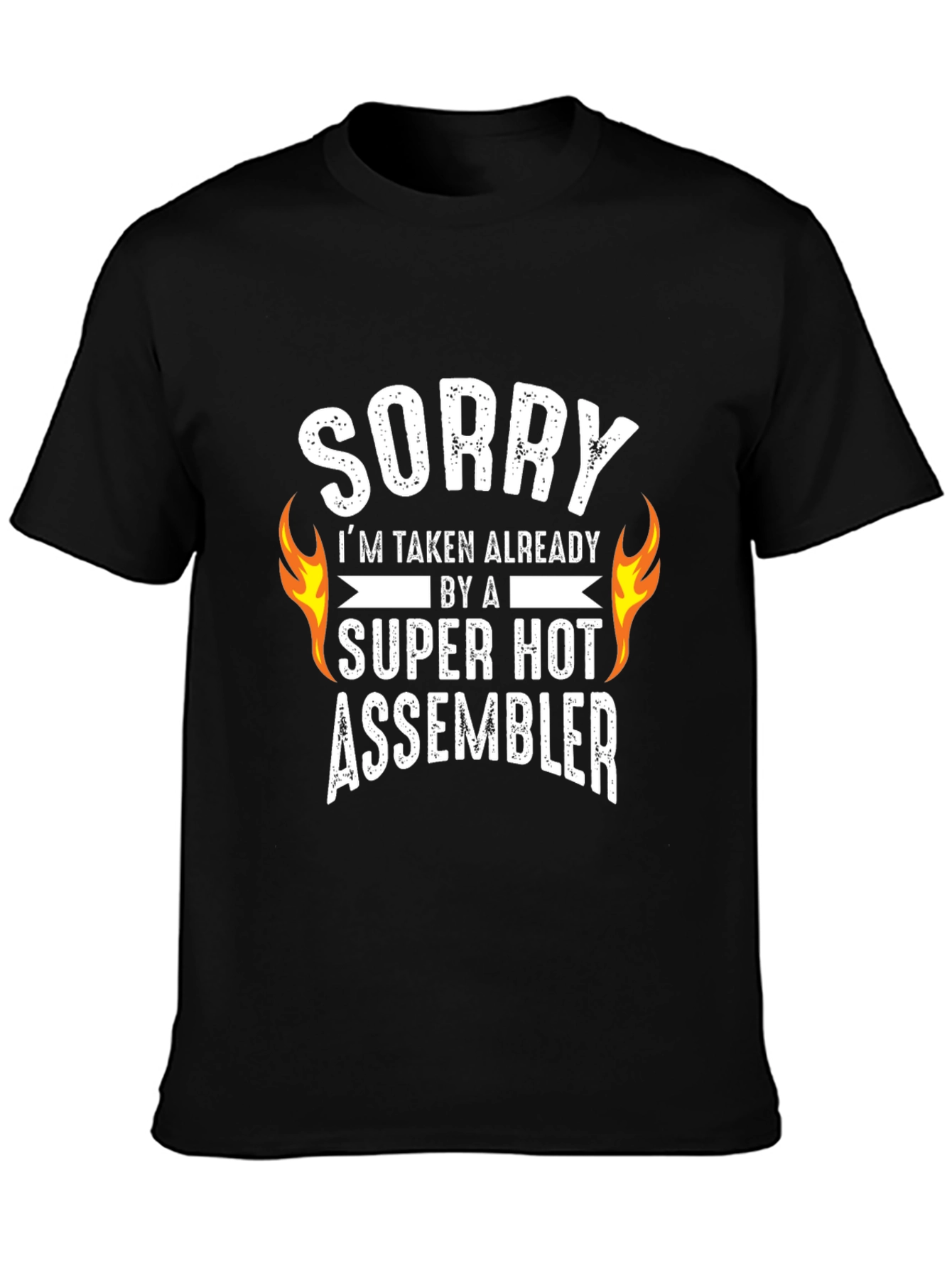 Black Funny Assembler T-Shirt - Sorry, I'm Taken view 3