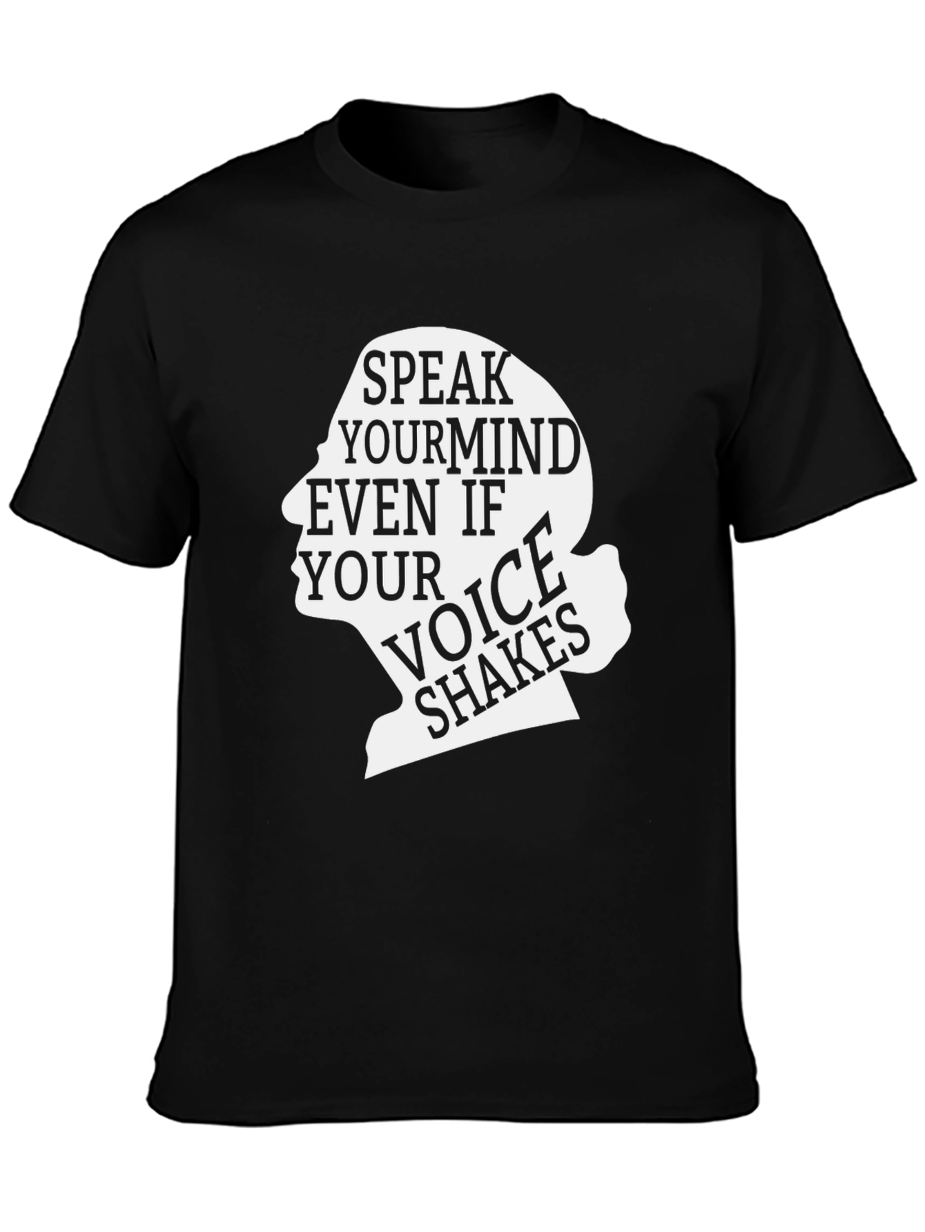 Black Speak Your Mind Graphic Tee - Inspiring Black T-Shirt view 3