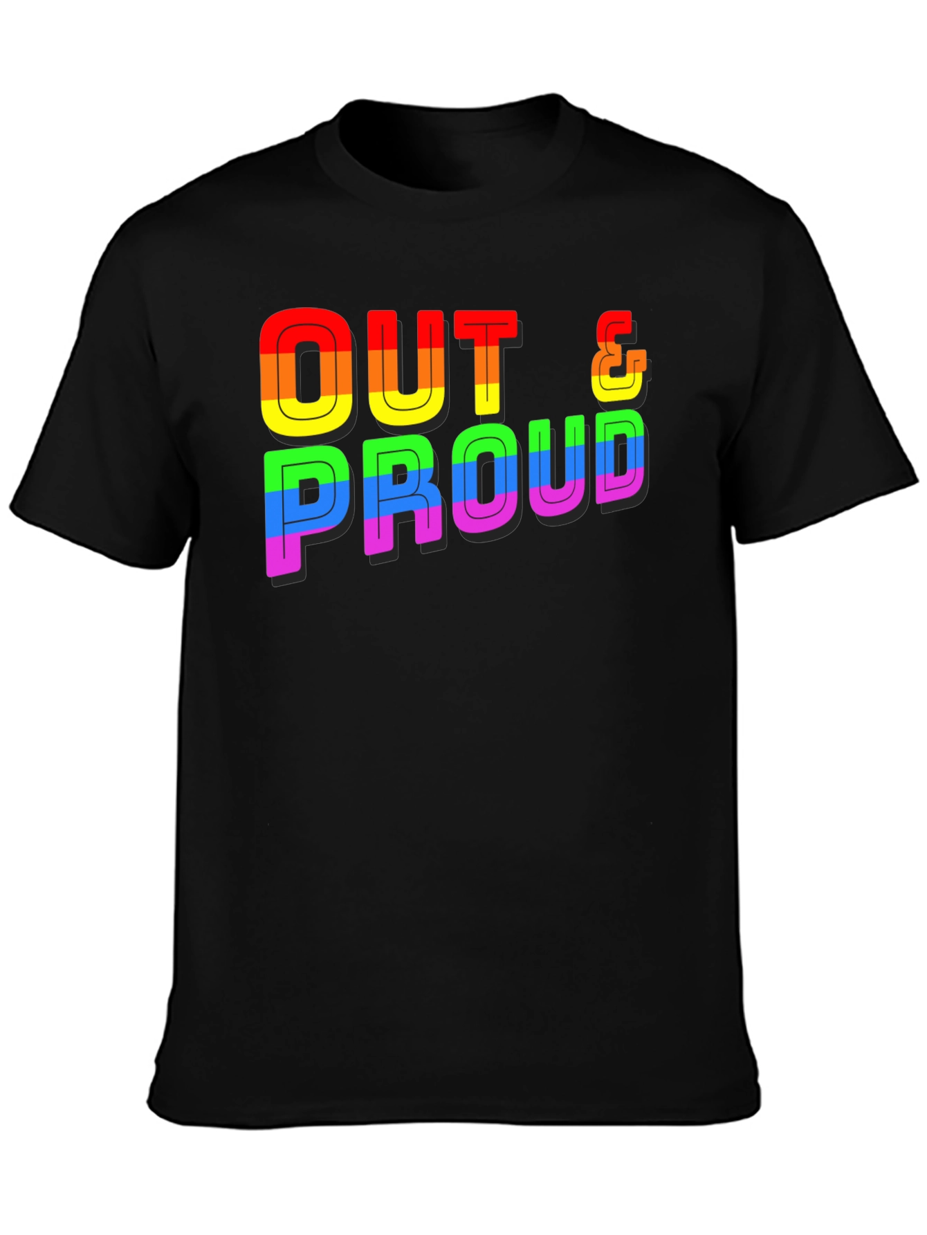 Black Out & Proud Rainbow Graphic Tee view 3