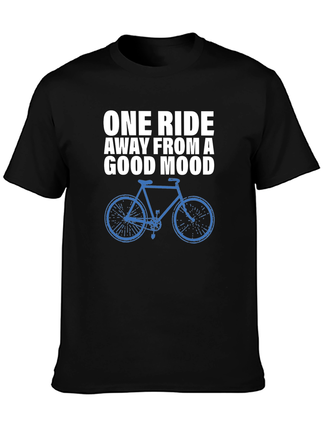 Black Cycling Mood T-Shirt: One Ride Away view 3