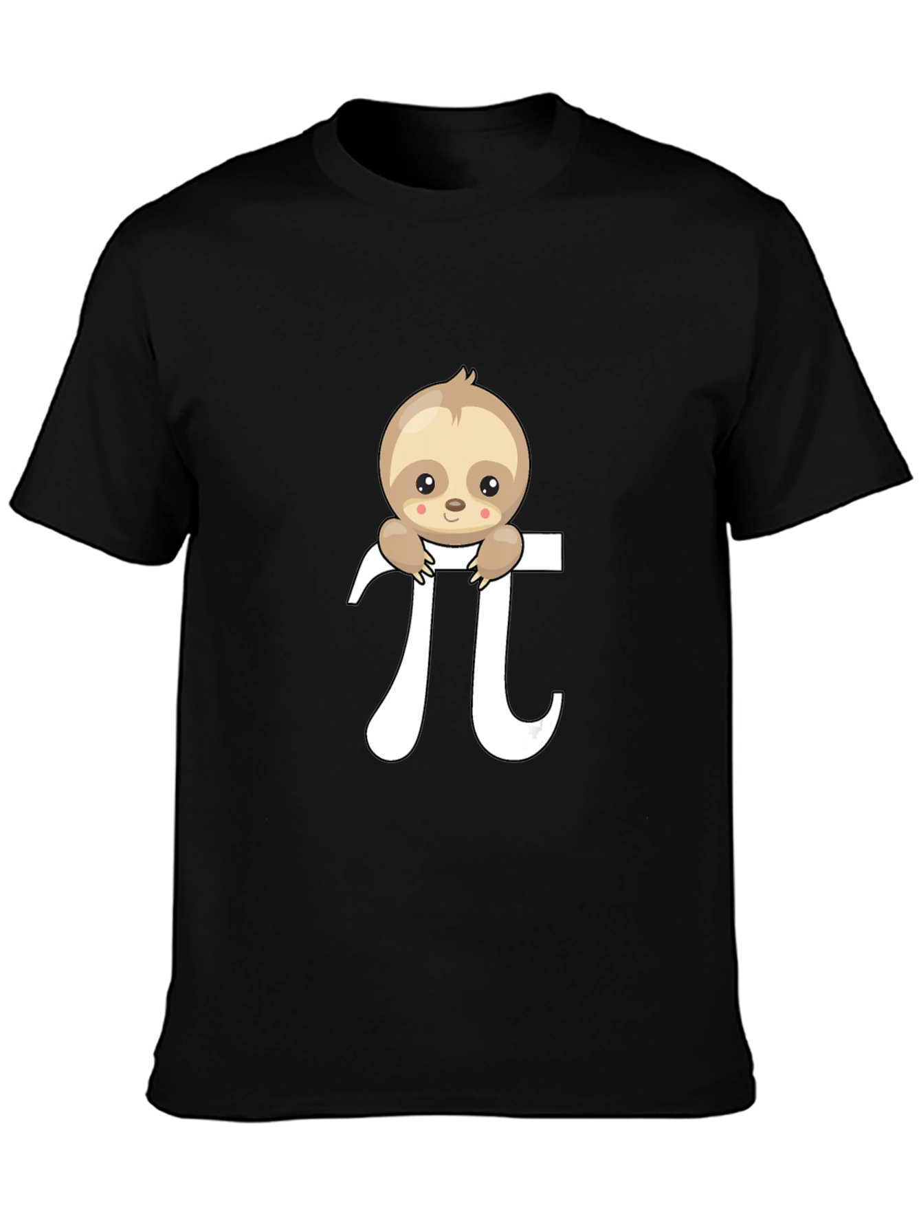 Black Sloth Pi Symbol Graphic T-Shirt - Black view 3
