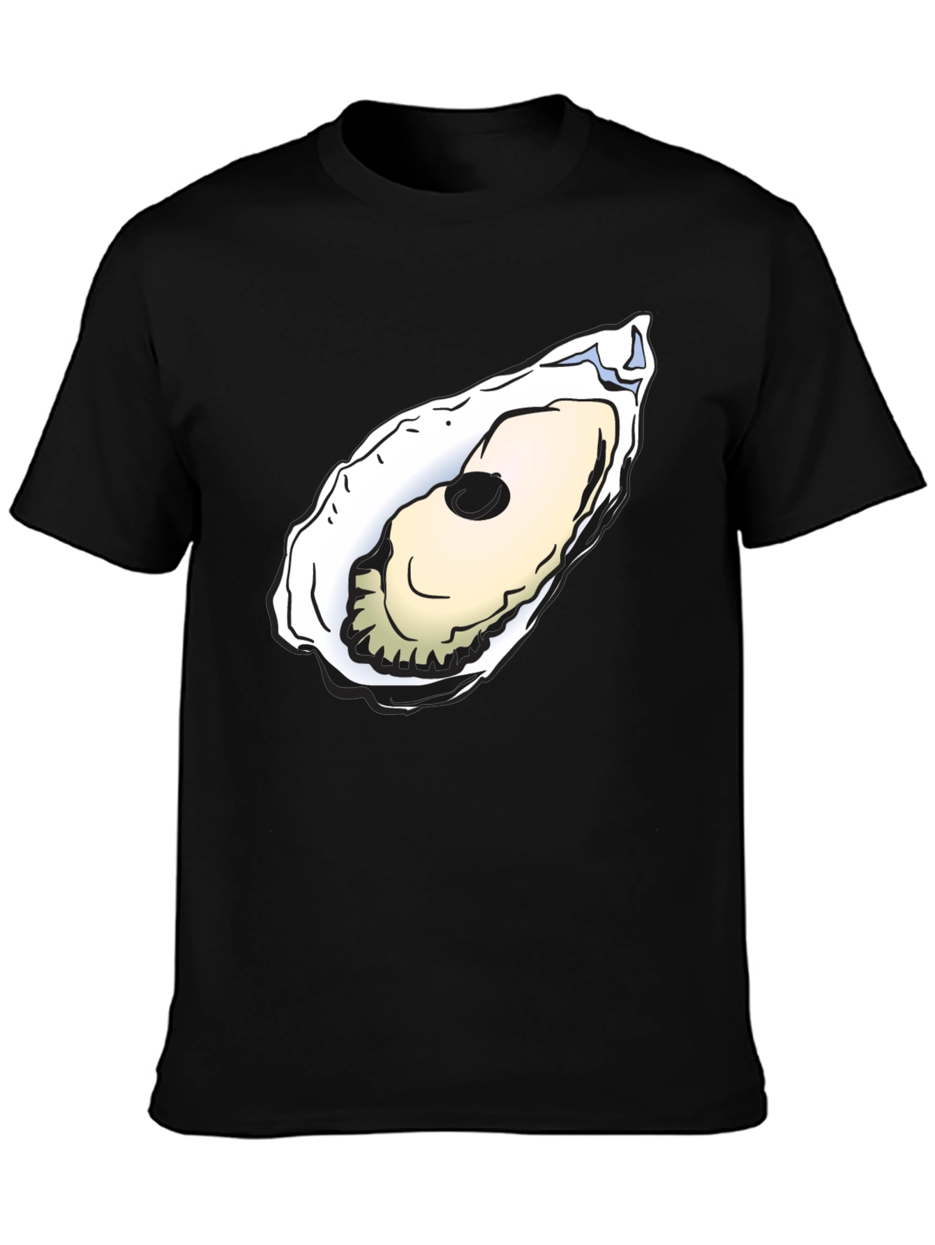 Black Oyster Graphic Tee - Black Cotton T-Shirt view 3