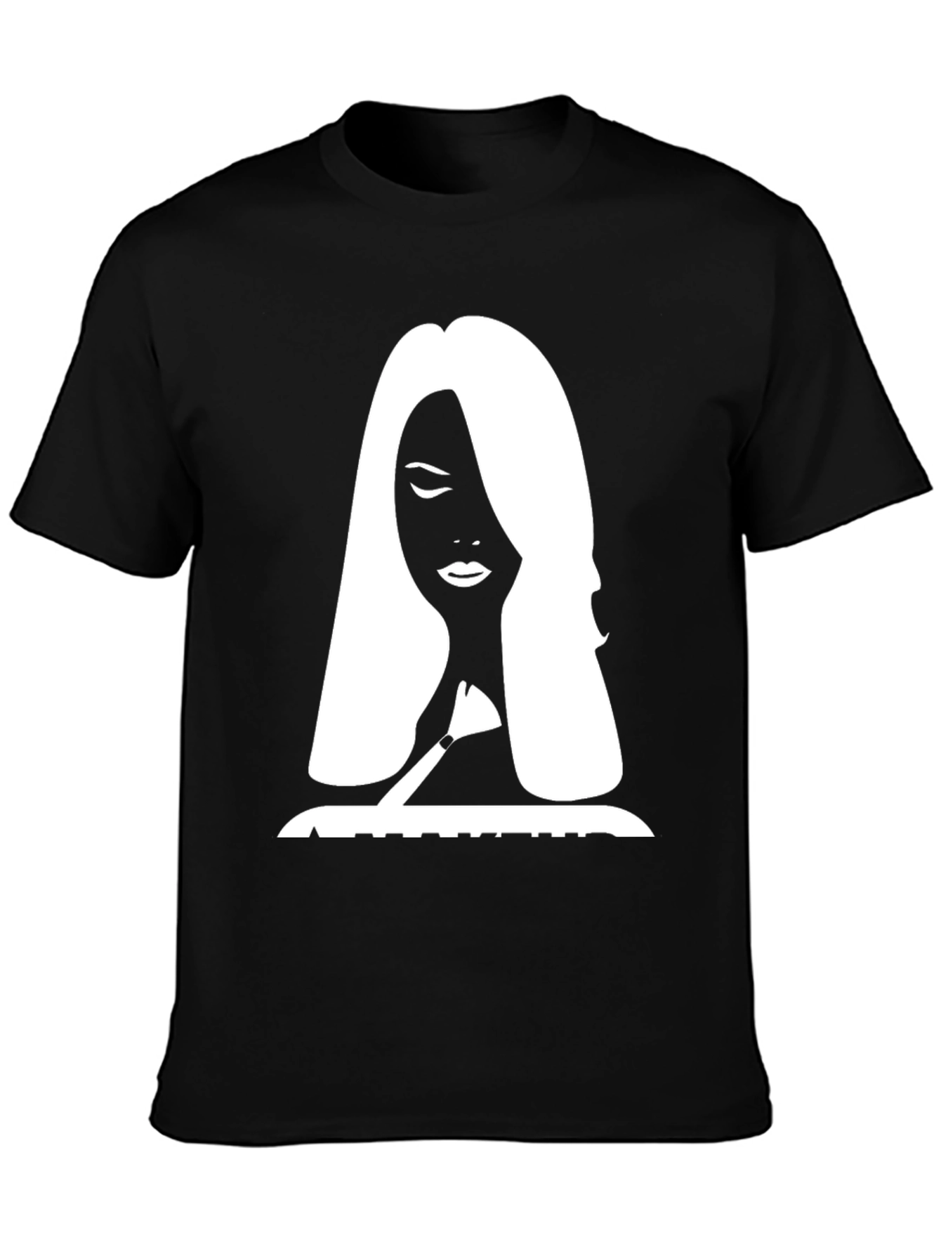 Black Silhouette Graphic Print Tee - Stylish Black T-Shirt view 3