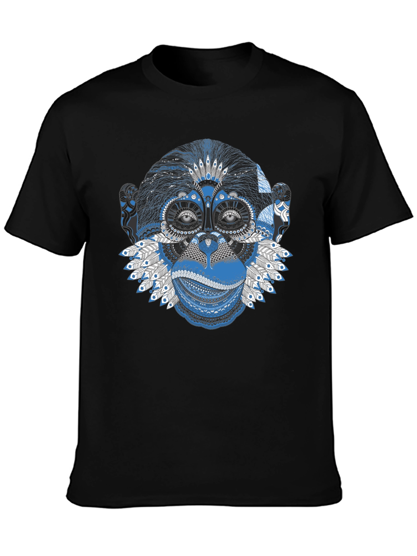 Black Monkey Art Graphic Tee - Unique Design T-Shirt view 3