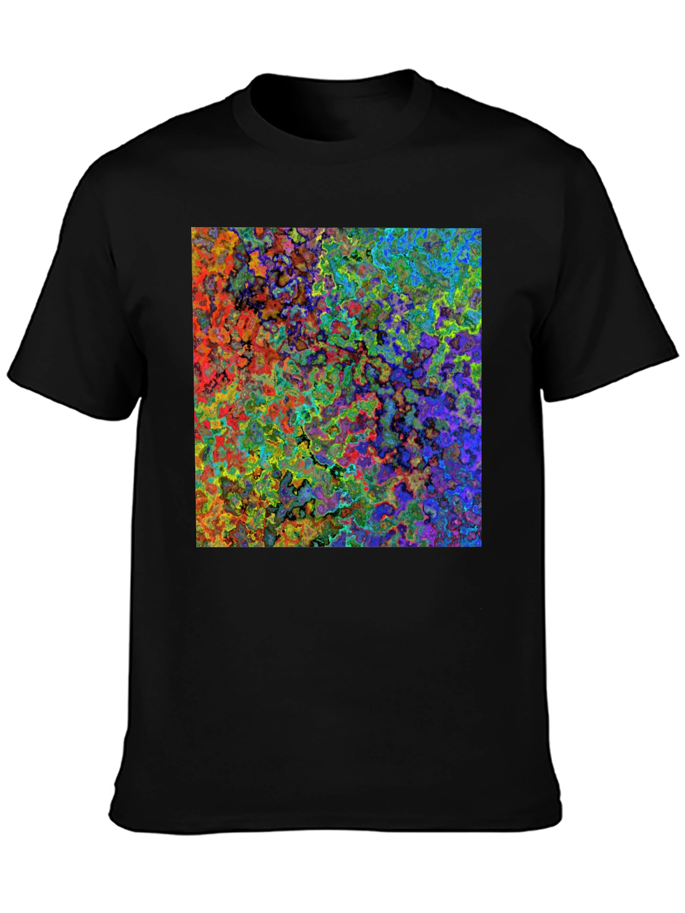 Black Abstract Art Print Black T-Shirt view 3