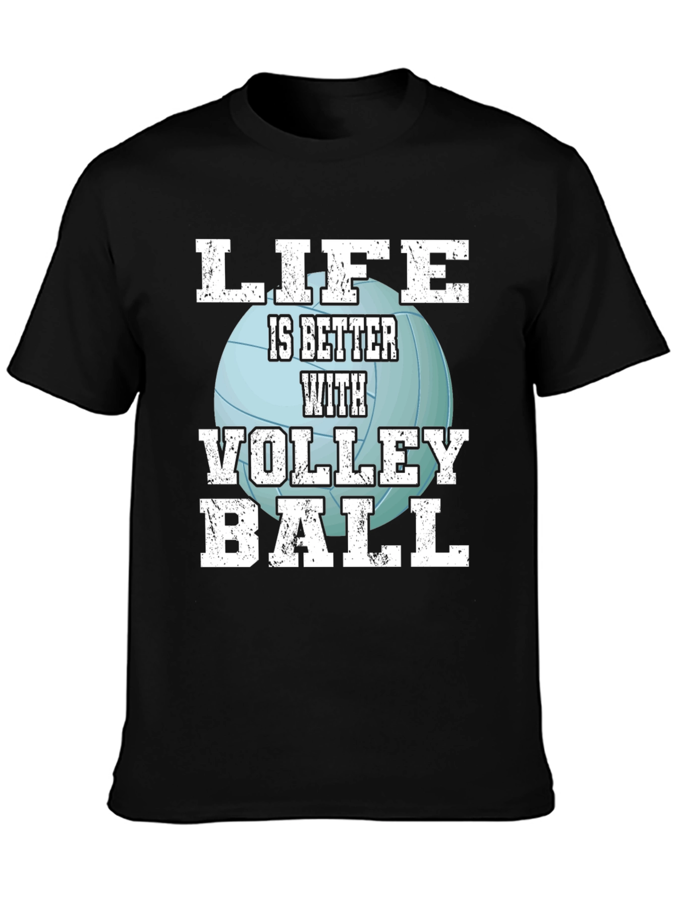 Black Volleyball Life T-Shirt - Sports Fan Tee view 3