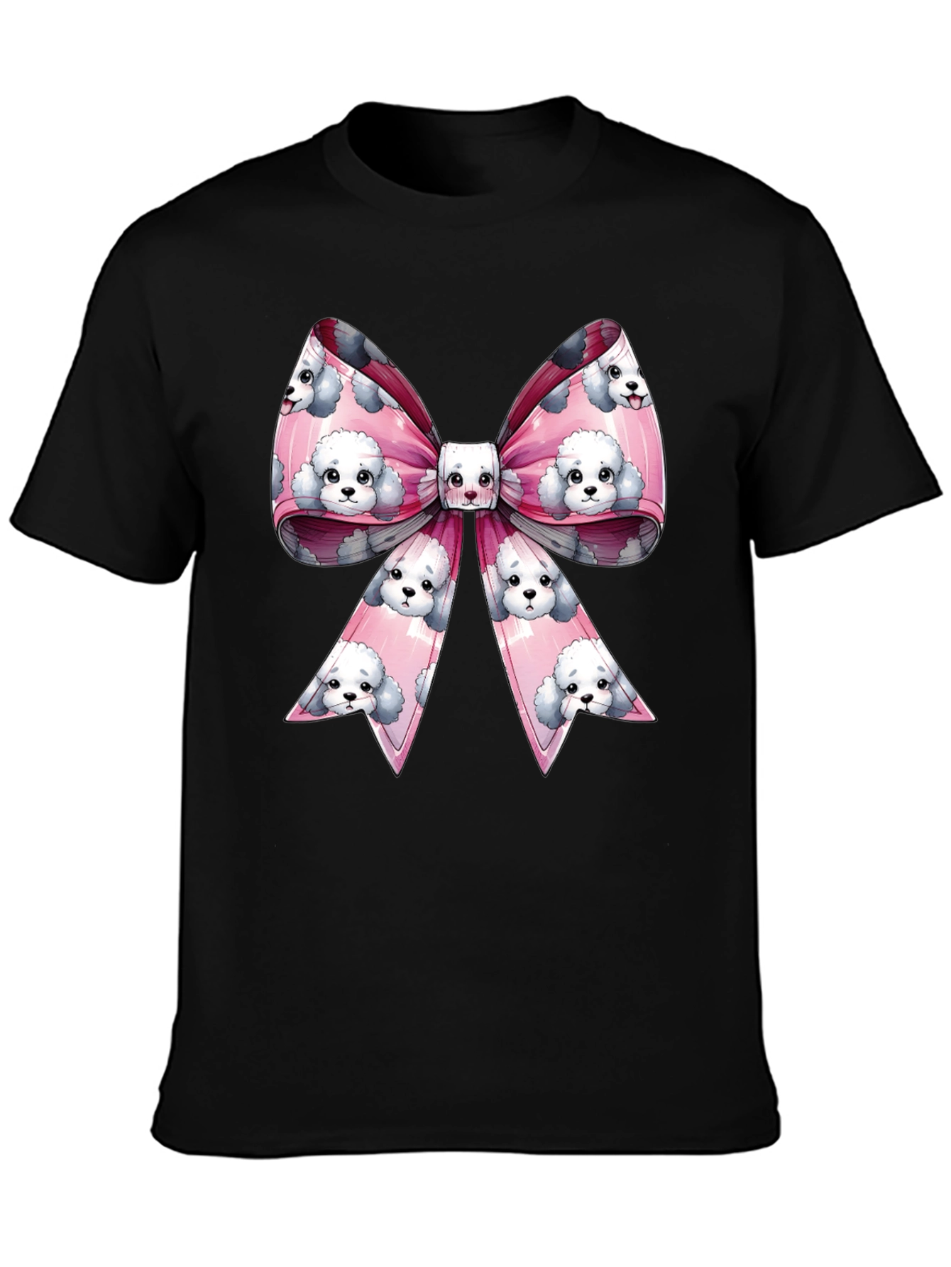 Black Dog Bow T-Shirt: Fun & Trendy Graphic Tee view 3