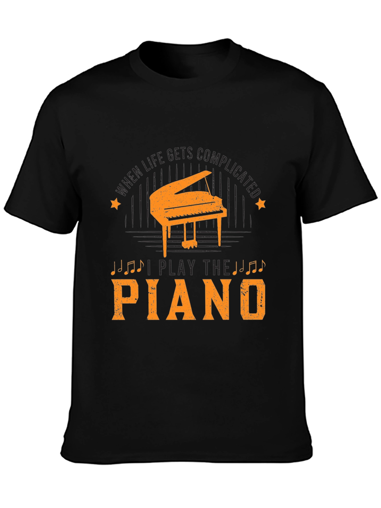 Black Piano Player Black T-Shirt view 3