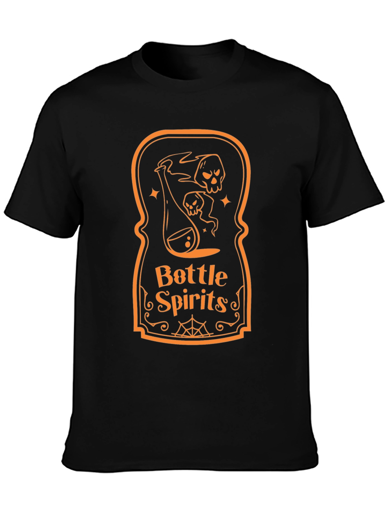 Black Bottle Spirits Graphic Tee - Halloween Novelty Shirt view 3