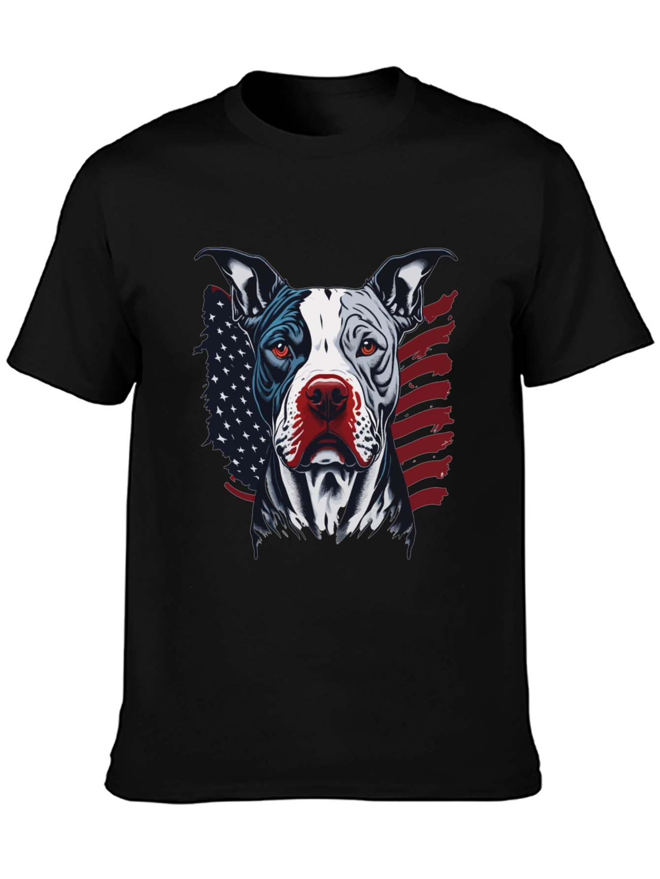Black Patriotic Pitbull Graphic Tee - American Pride! view 3