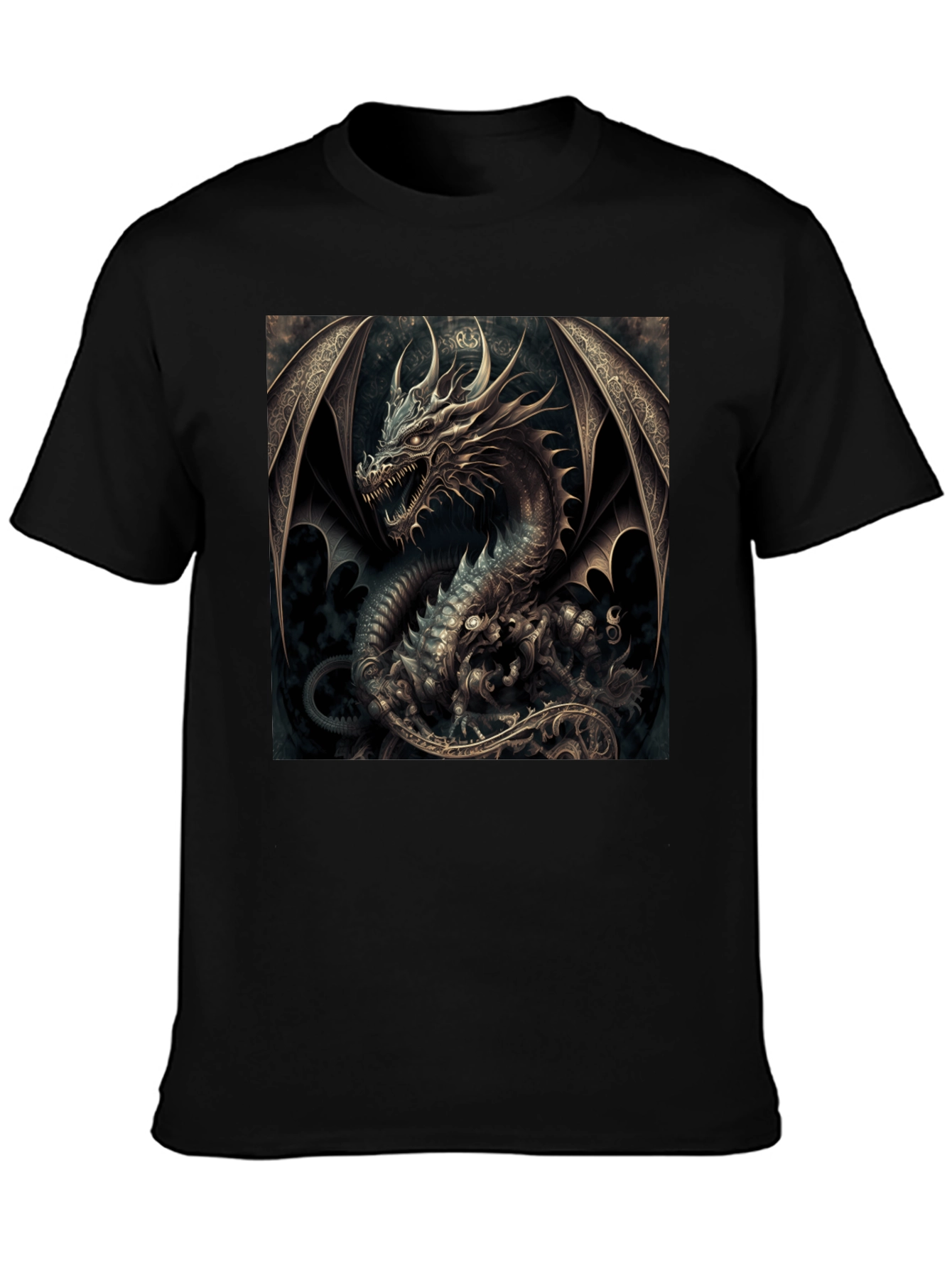 Black Dragon Graphic Black T-Shirt view 3