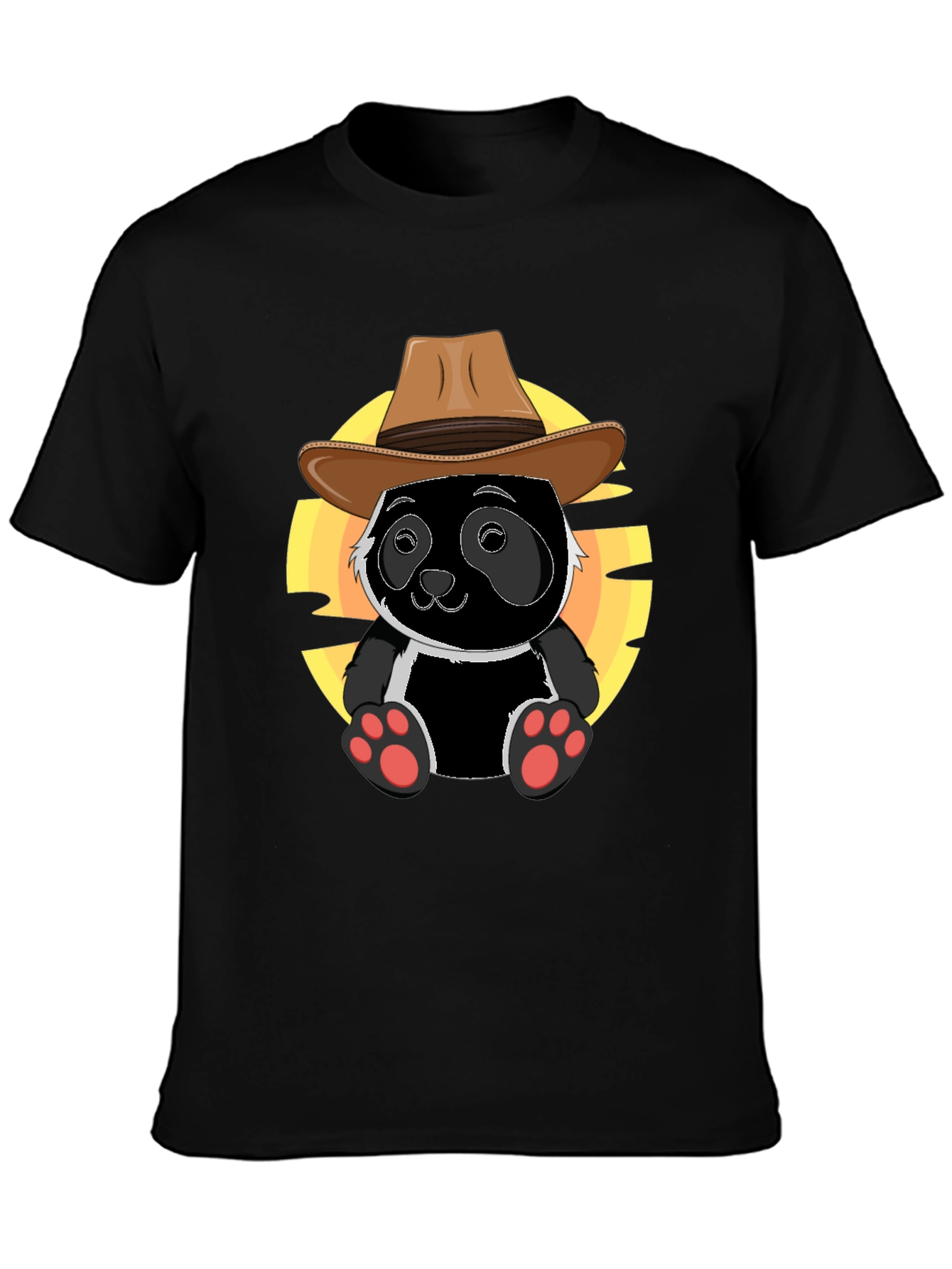 Black Panda Cowboy T-Shirt - Cute Graphic Tee view 3