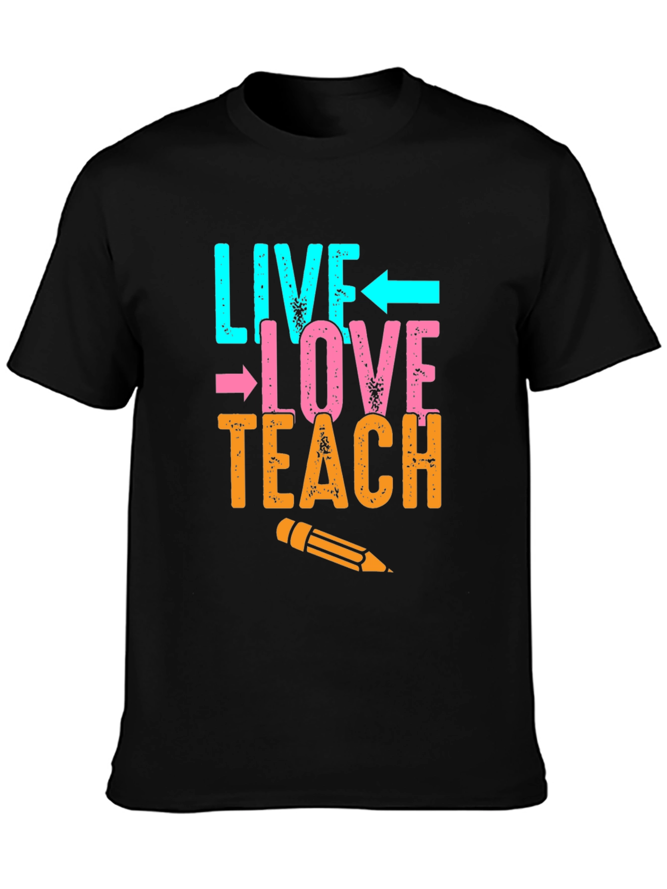 Black Live Love Teach T-Shirt - Teacher Appreciation Gift view 3