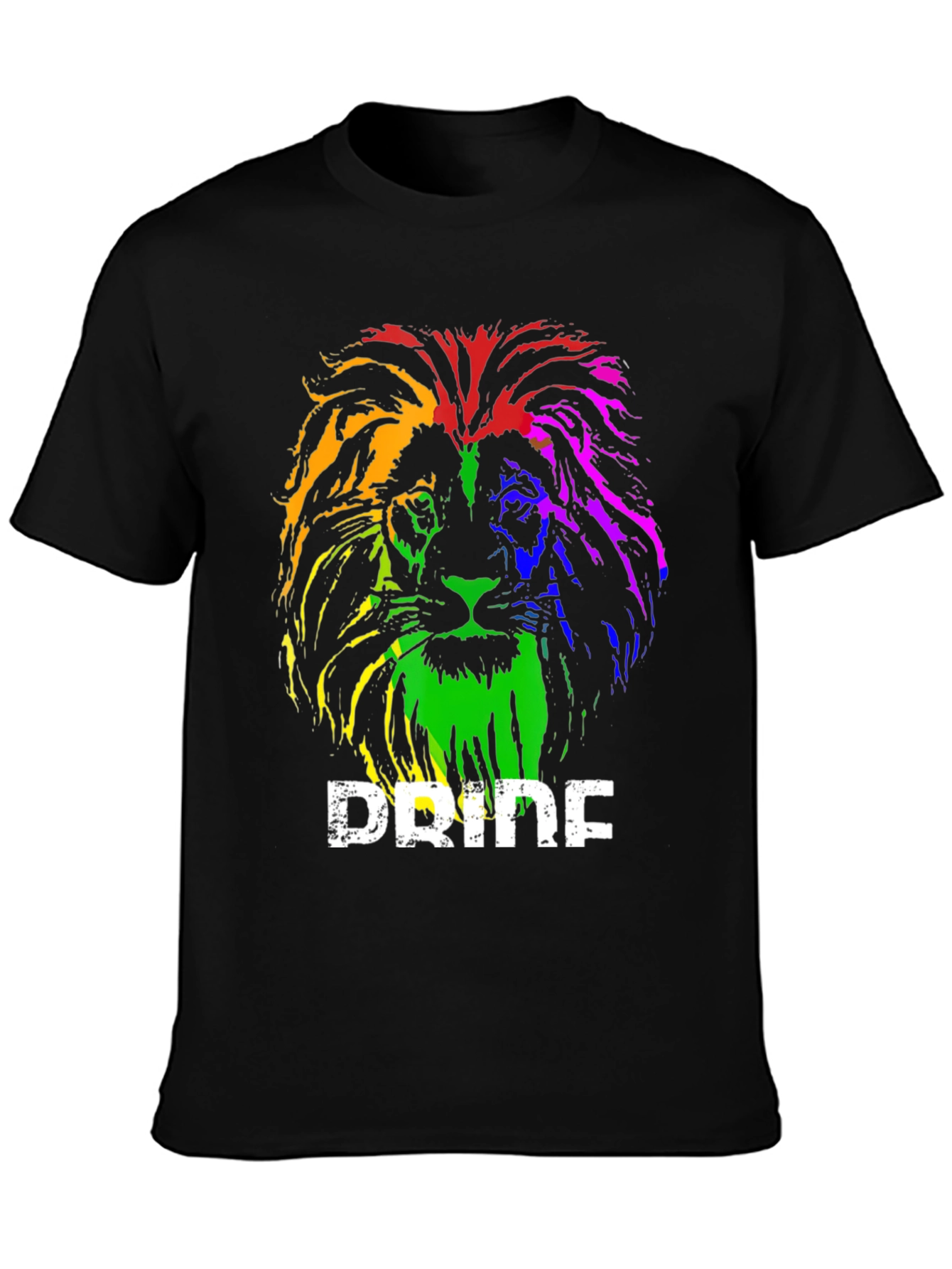 Black Rainbow Pride Lion Graphic T-Shirt view 3