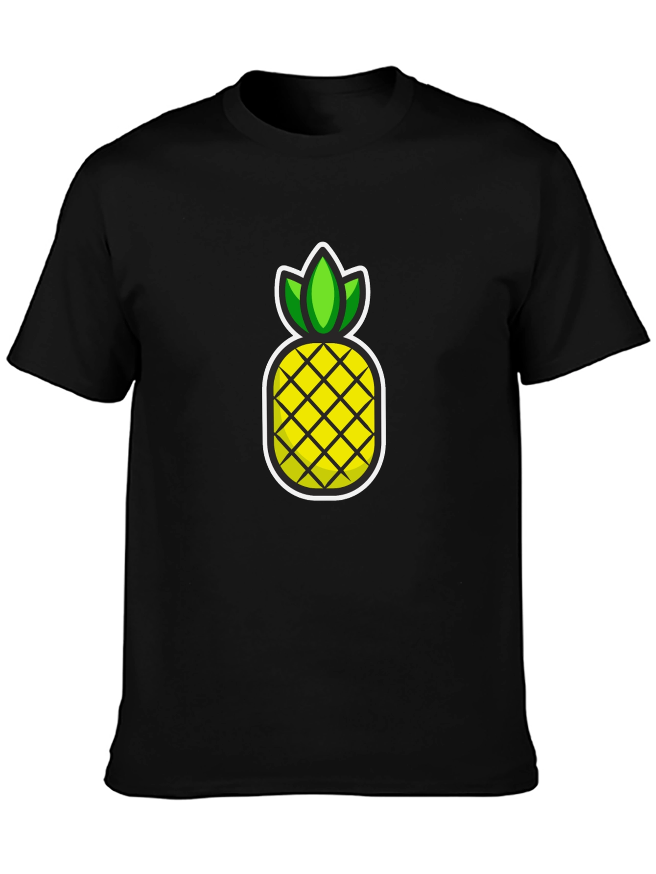 Black Pineapple Graphic T-Shirt - Casual Black Tee view 3
