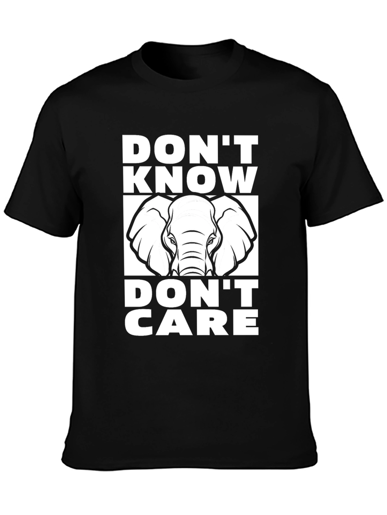 Black Don't Know Don't Care Elephant T-Shirt view 3