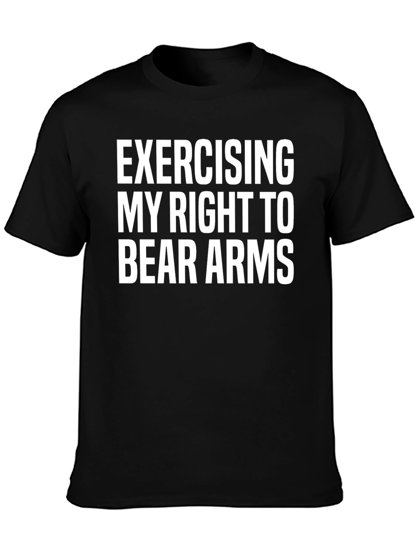 Black Exercising My Right to Bear Arms Funny Graphic Tee view 3