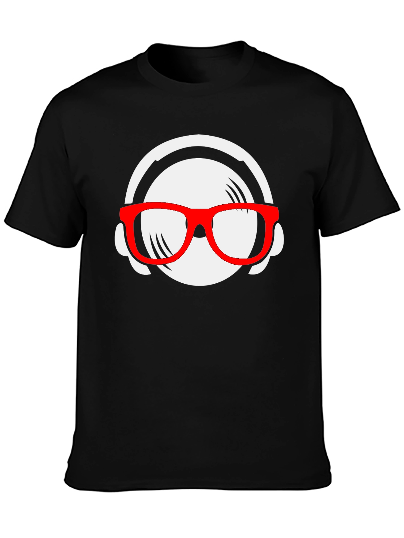 Black DJ Nerd Tee: Cool Graphic T-Shirt view 3