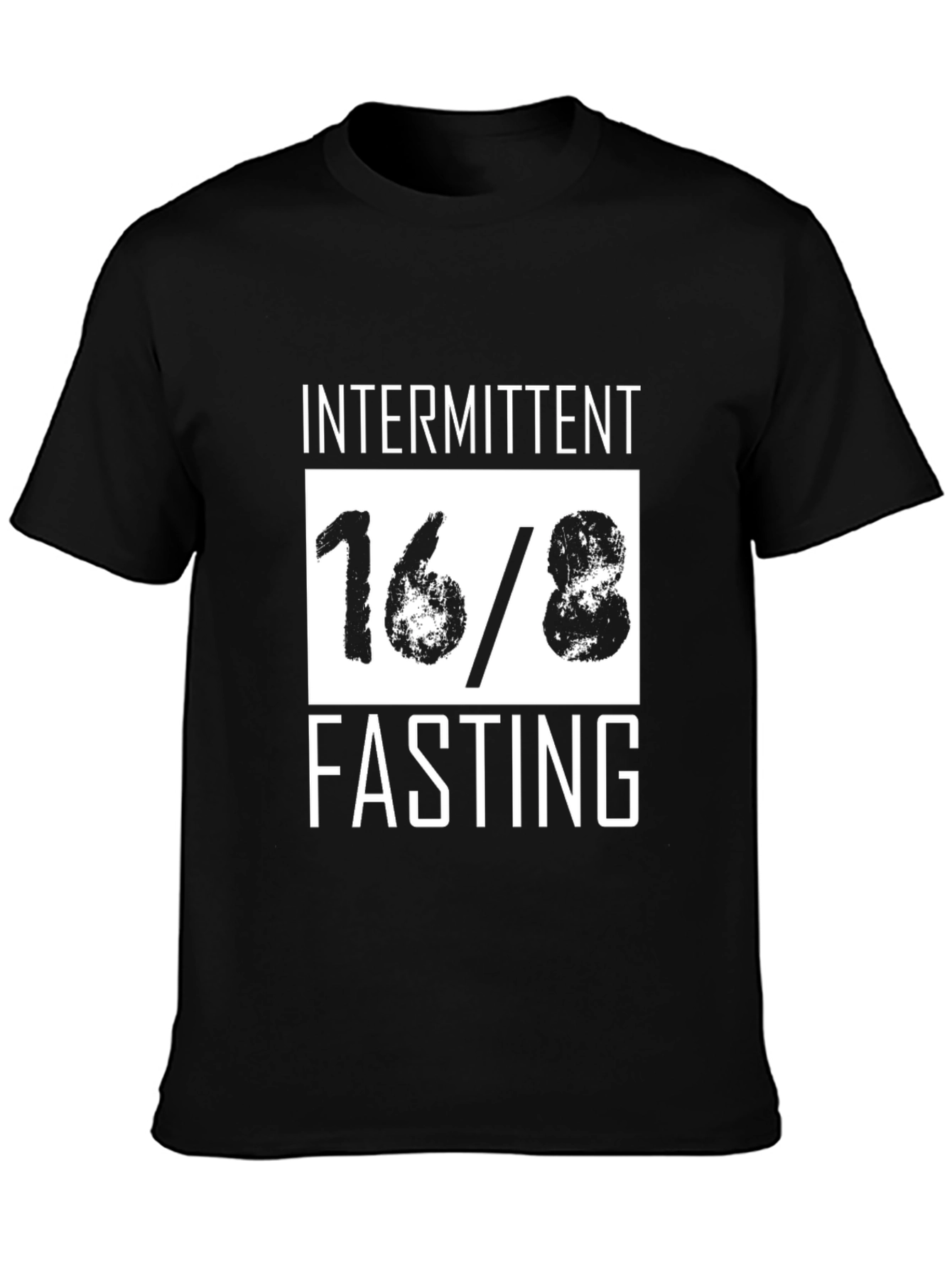 Black Intermittent Fasting 16/8 Black T-Shirt view 3