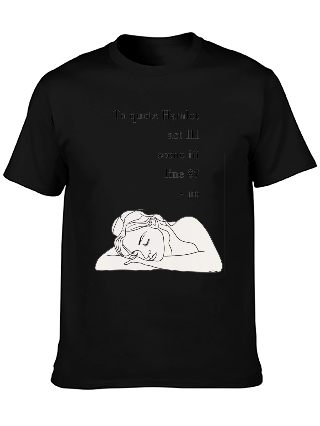 Black Hamlet Quote Graphic Tee view 3